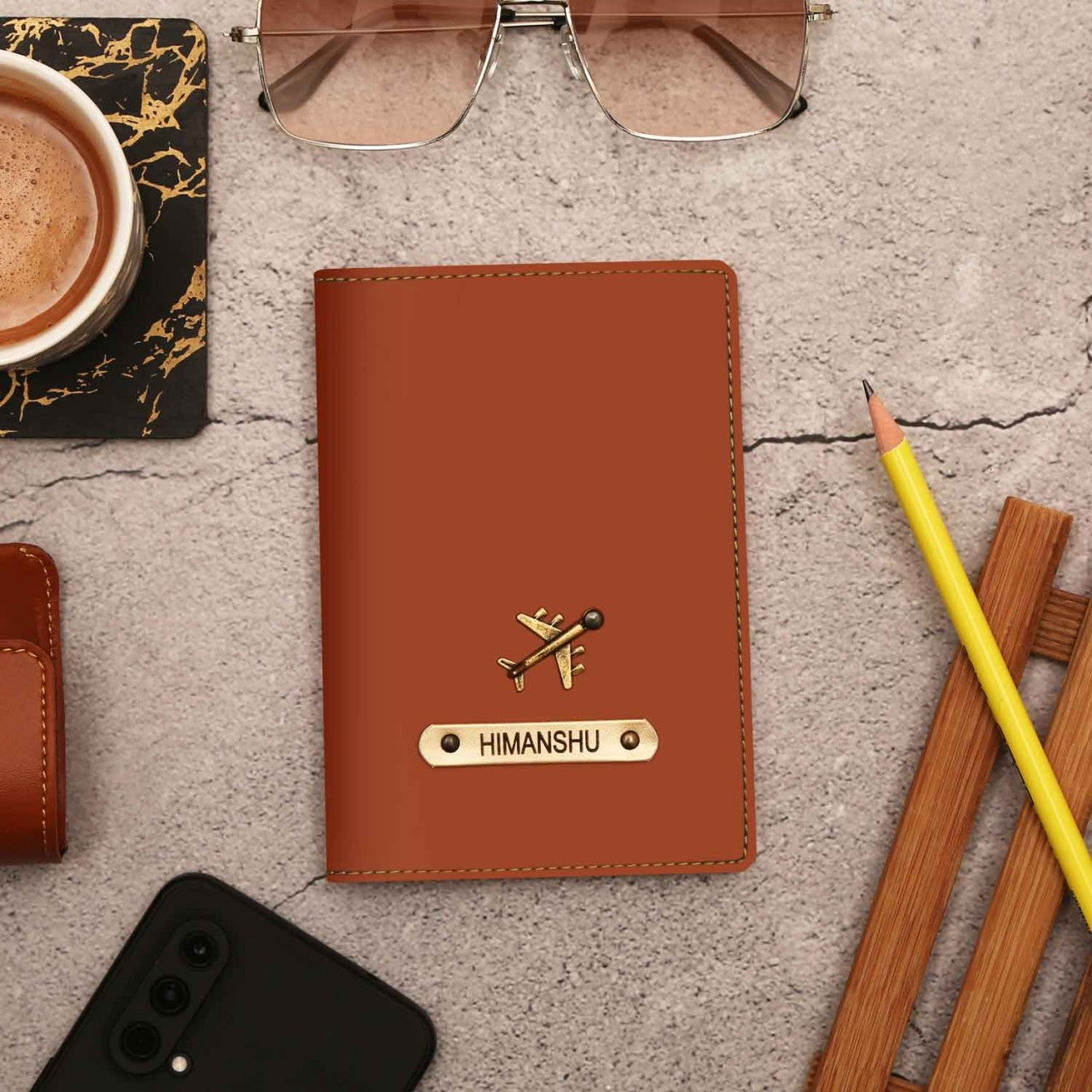 Personalized Leather Passport Cover