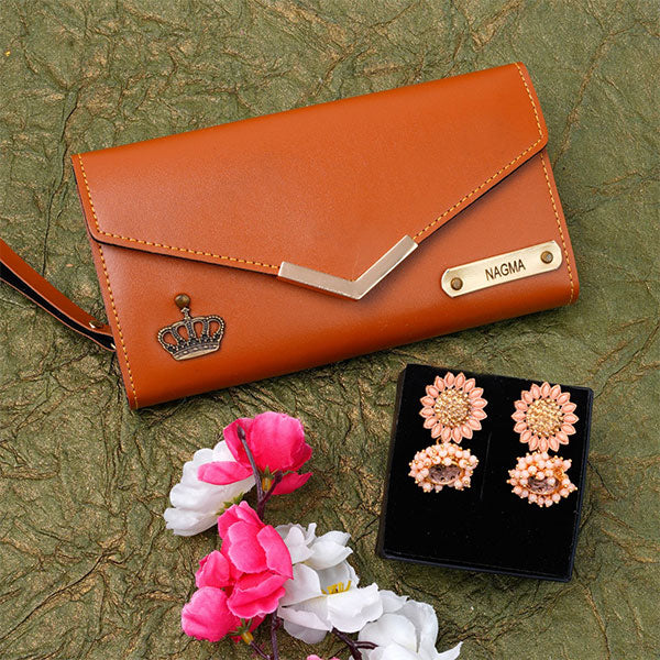Personalized Clutch & Earrings Combo