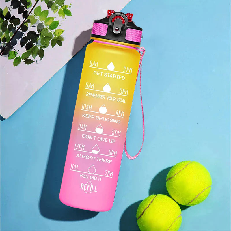 Motivational Sipper Water Bottle With Time Marker