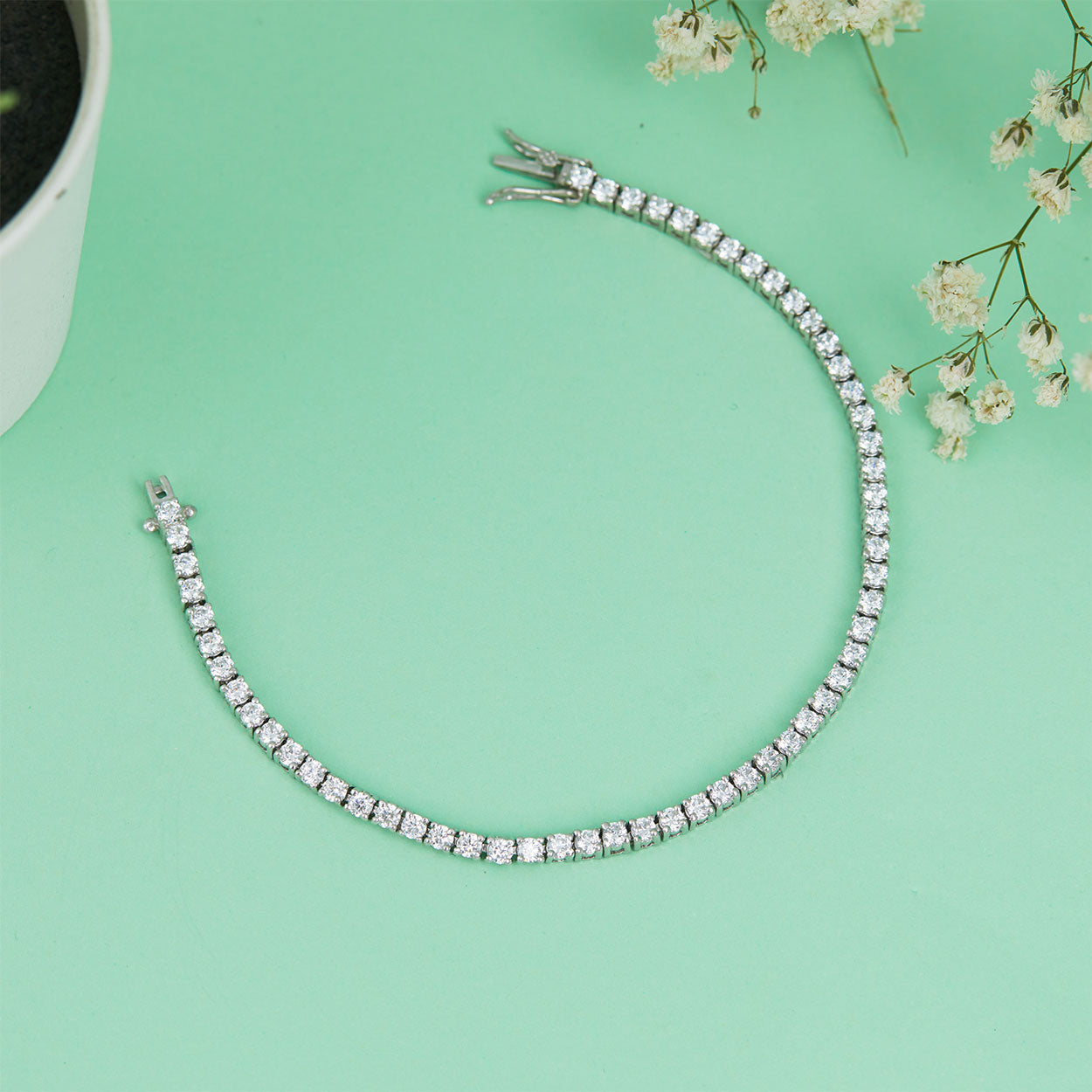 Elise Silver Zircon Tennis Bracelet