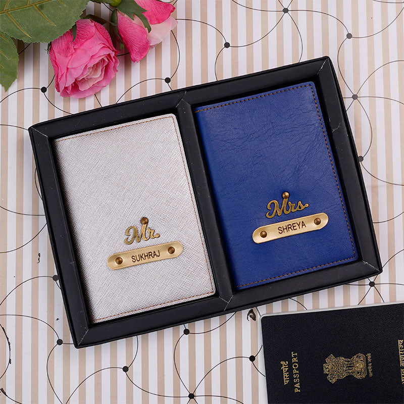Customized Passport Covers Combo With Name & Charm
