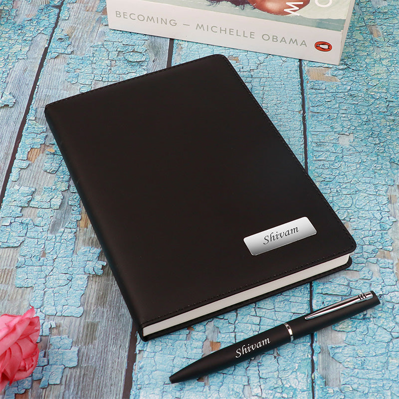 Personalized Solid Diary & Pen Gift Set