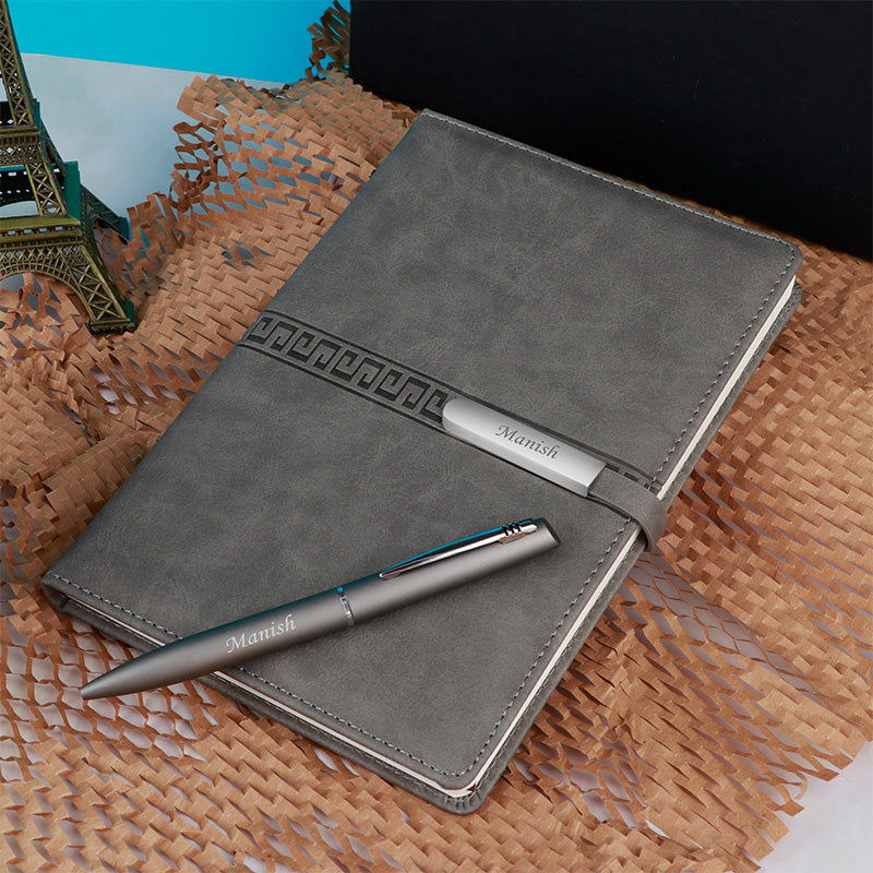 Personalized Textured Diary & Pen Gift Set