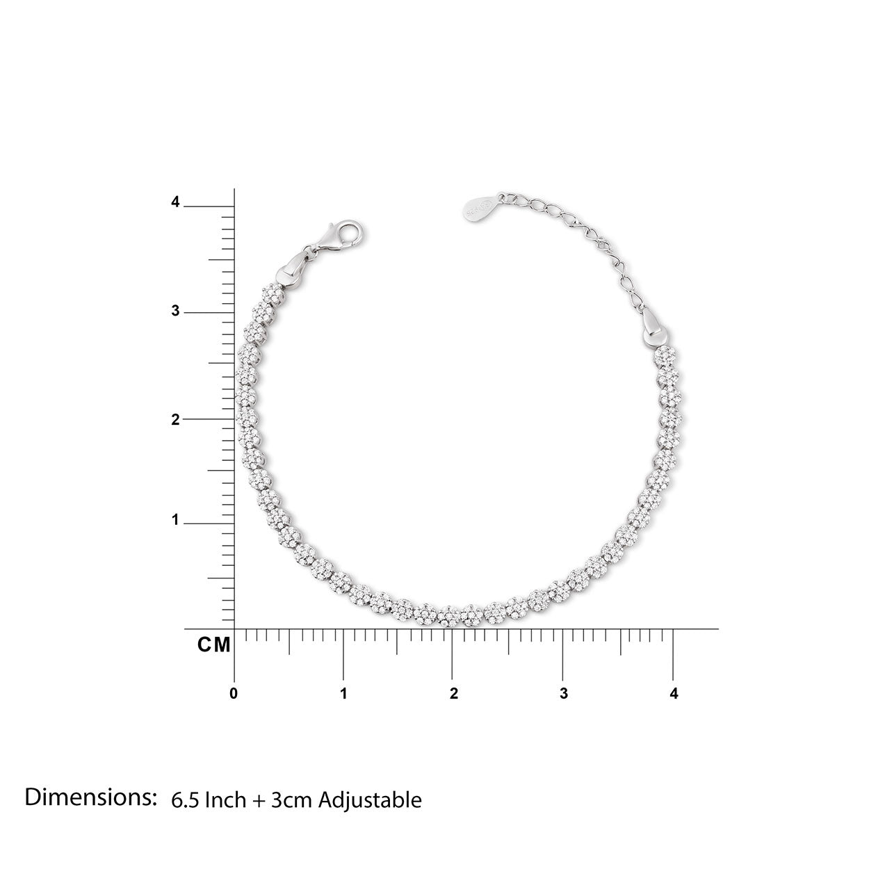 Jane Silver Flower Tennis Bracelet