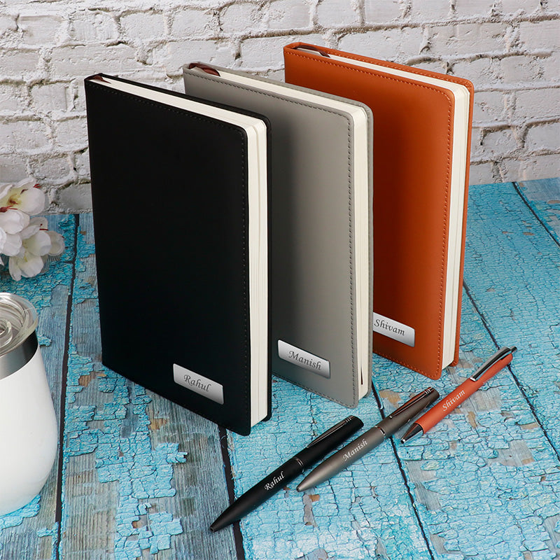 Personalized Solid Diary & Pen Gift Set