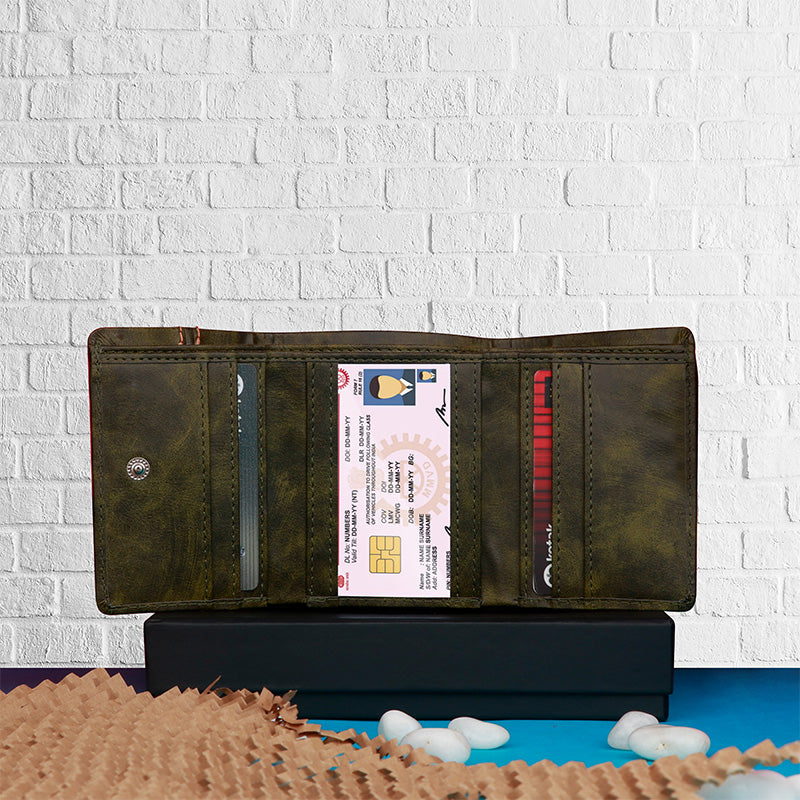 Personalized Green Wallet Keychain & Pen Gift Set