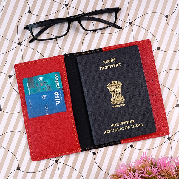 Customized Tan Passport Cover With Name & Charm