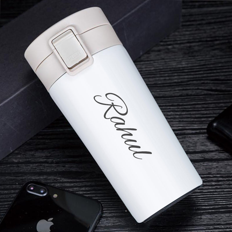 Personalized Spill-proof Insulated Travel Mug | White