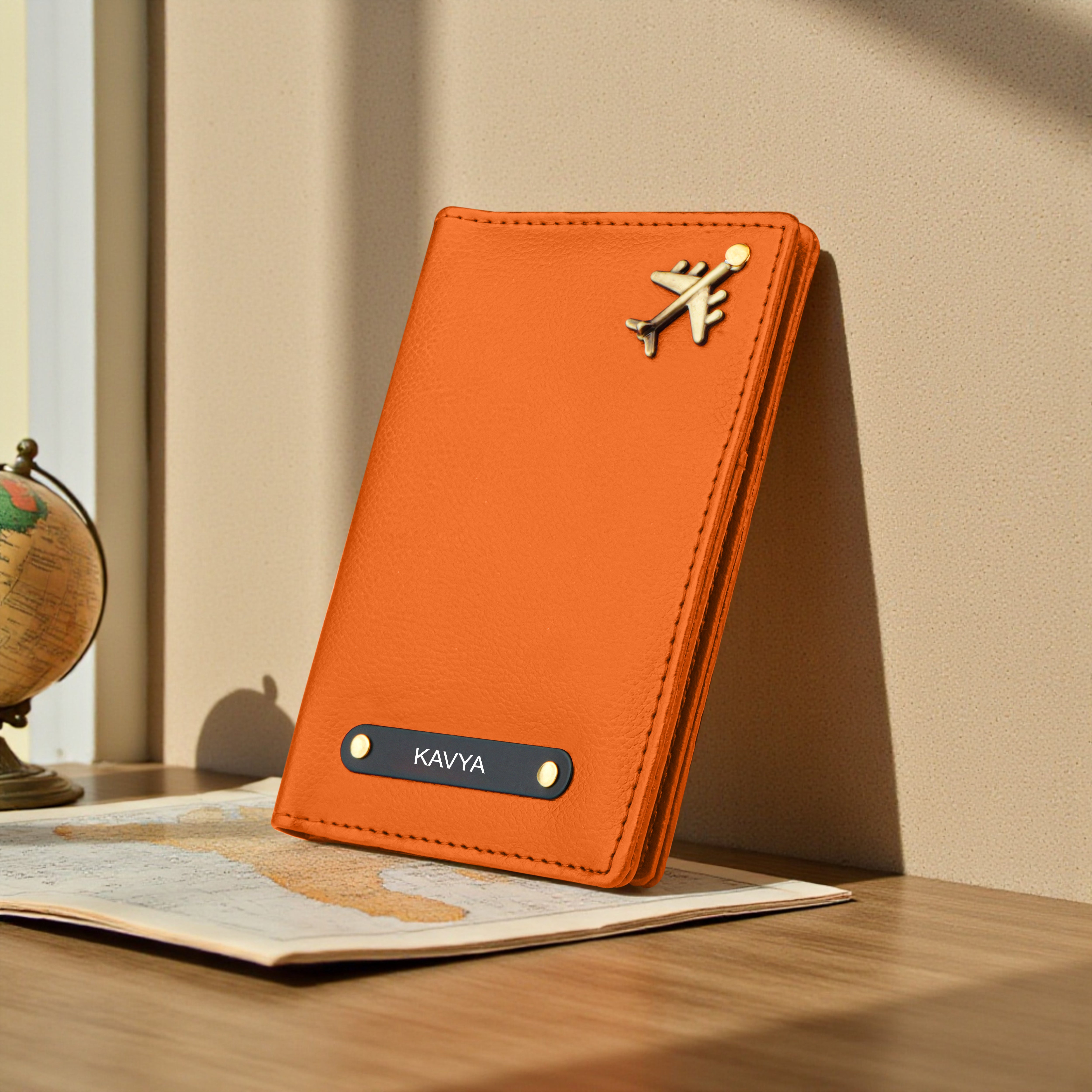 Personalized Wanderlust Passport Cover - Orange