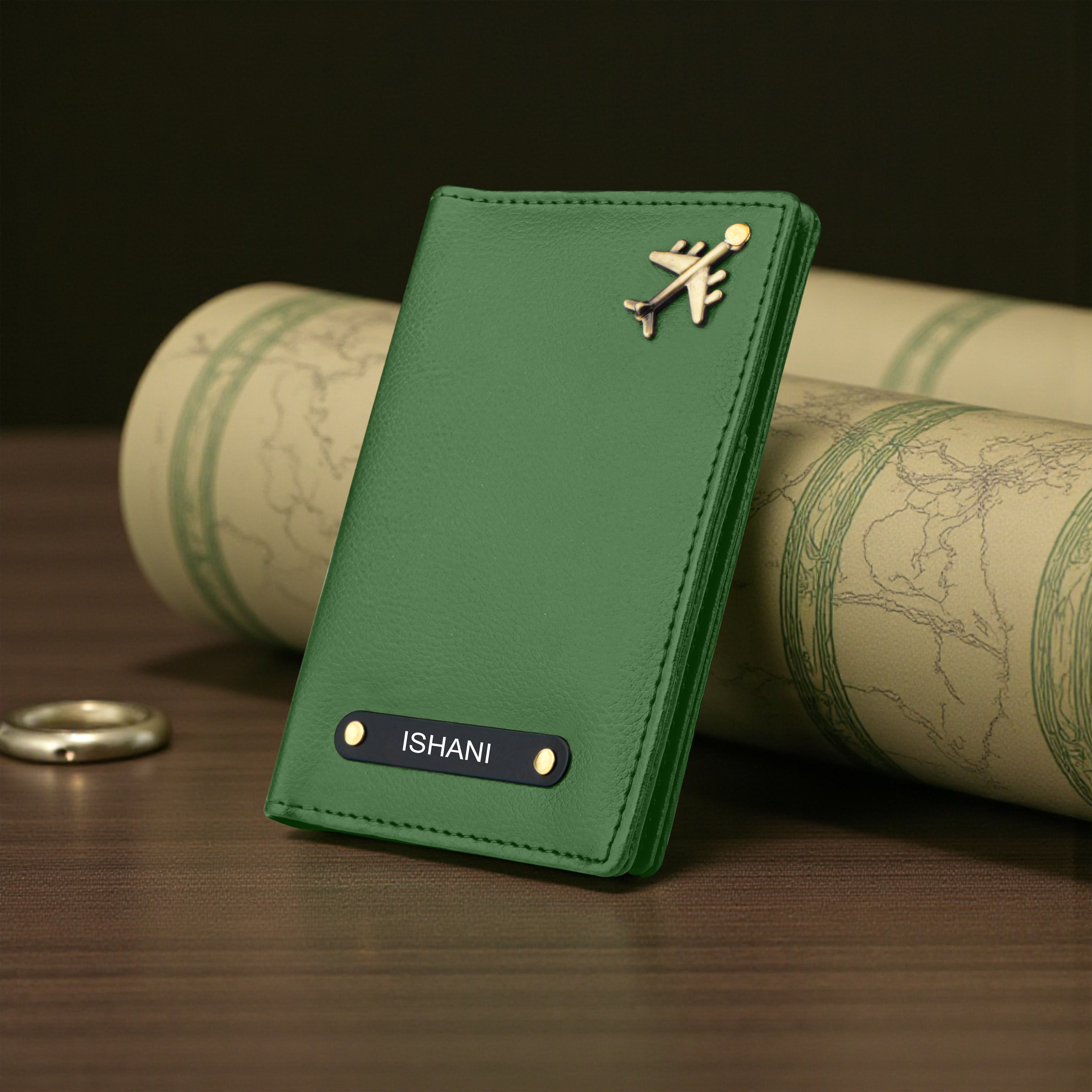 Personalized Wanderlust Passport Cover - Green