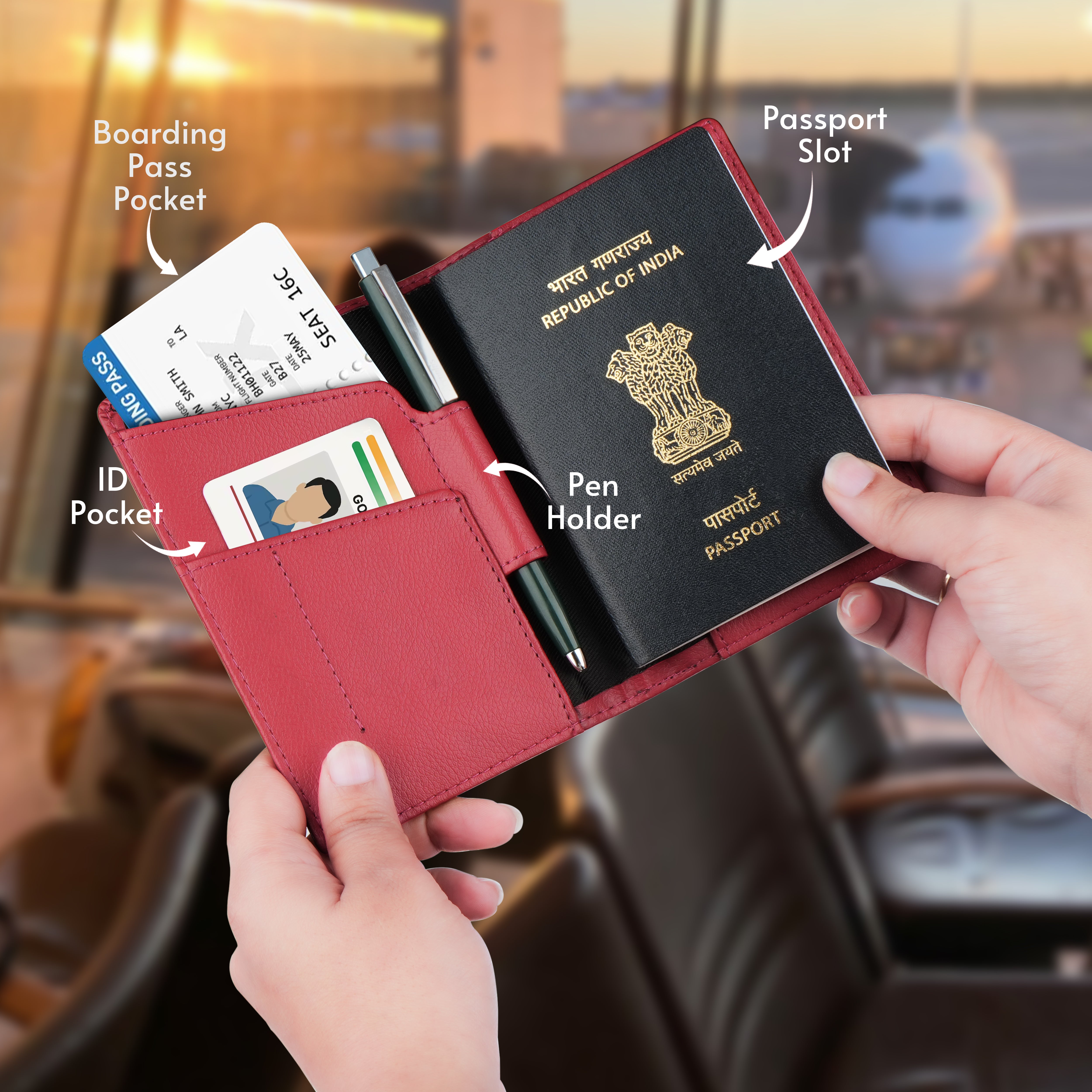 Personalized Wanderlust Passport Cover - Red