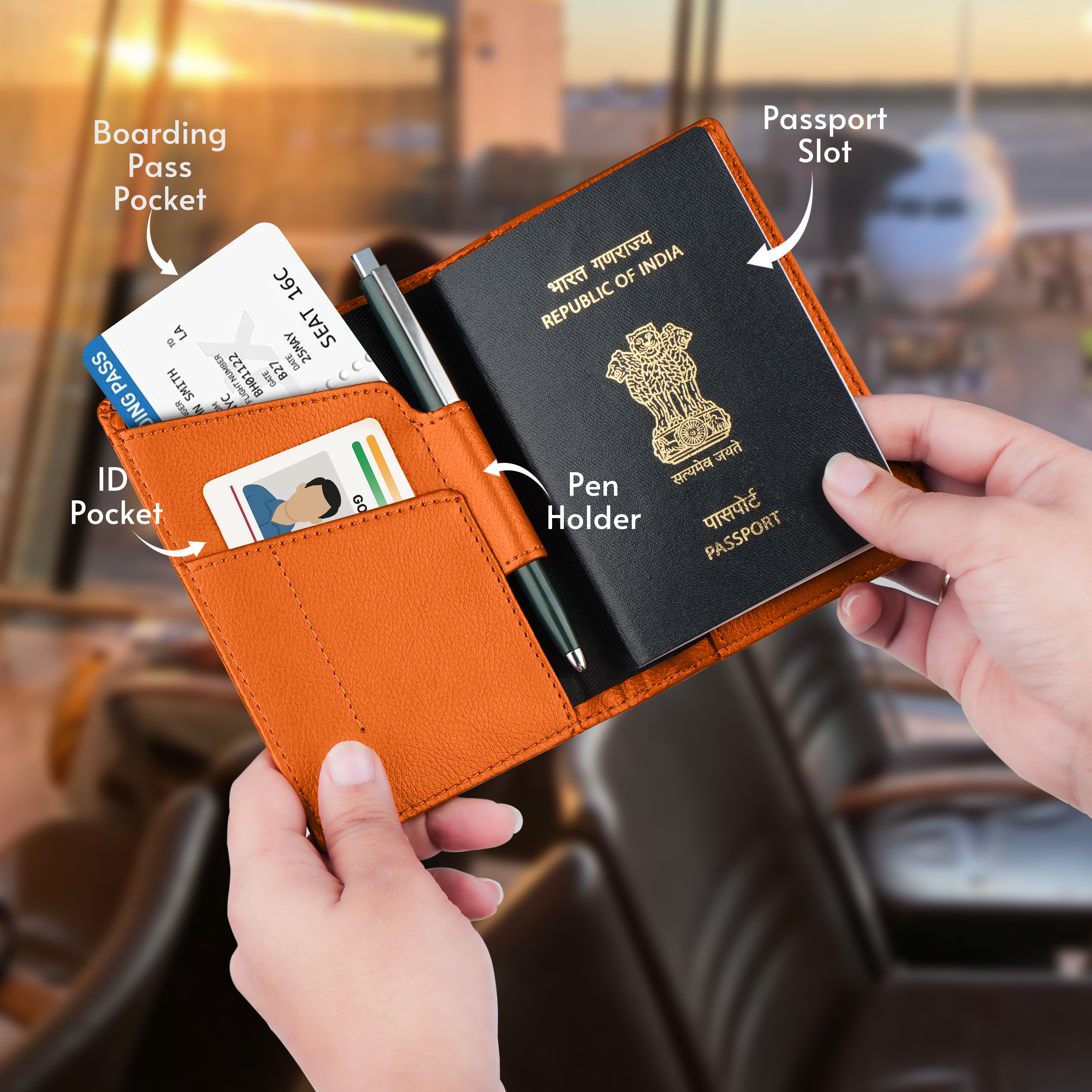 Personalized Wanderlust Passport Cover - Orange