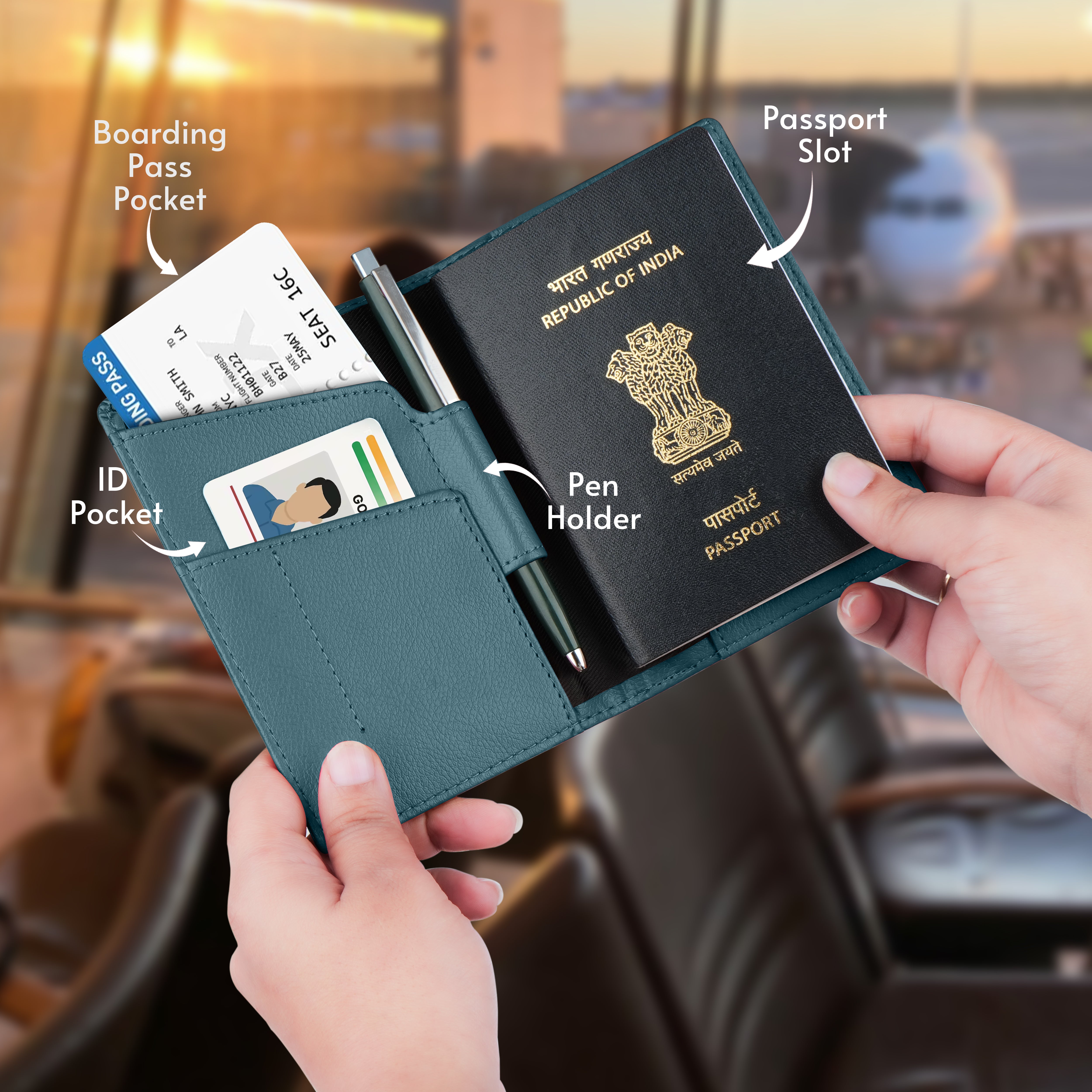 Personalized Wanderlust Passport Cover - Blue