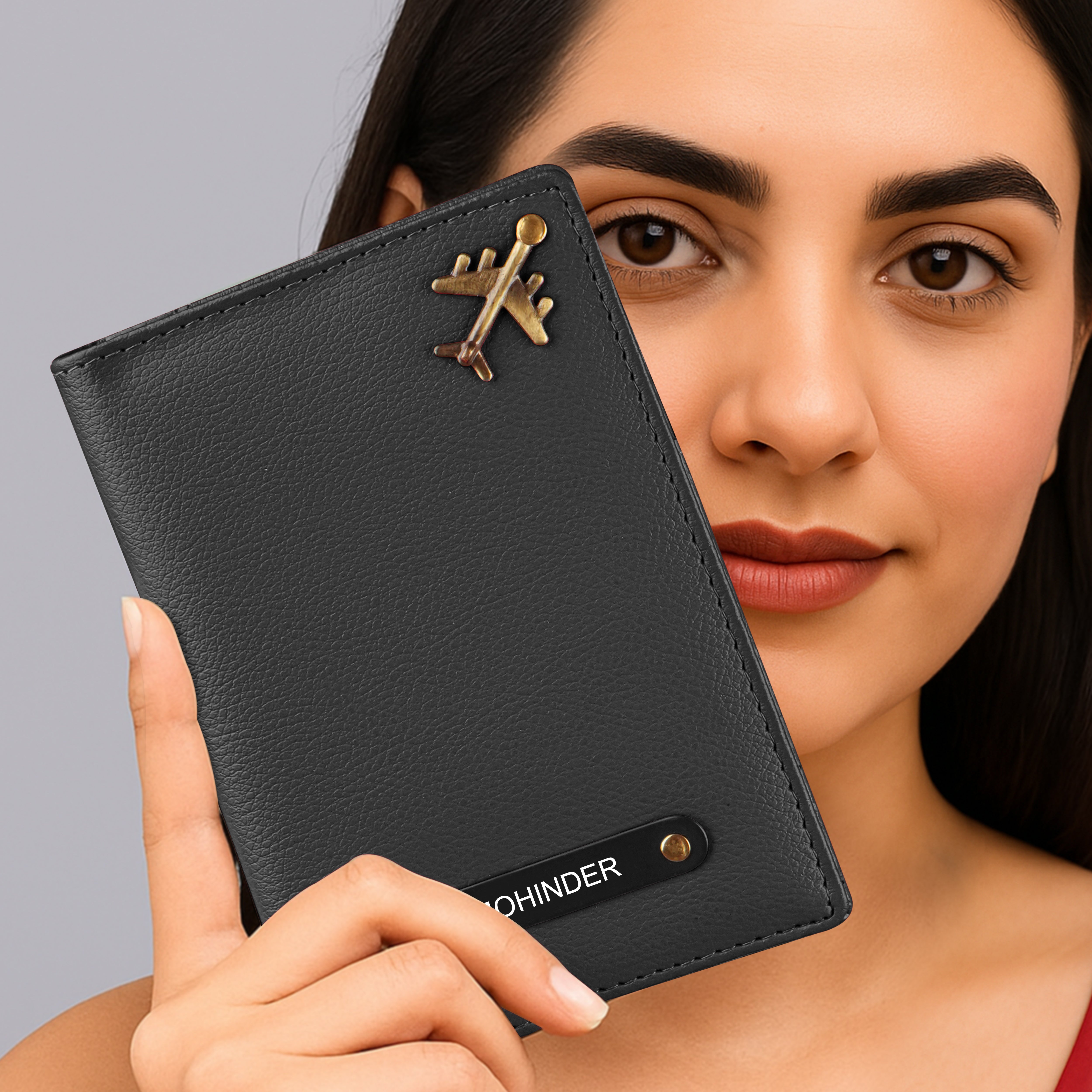 Personalized Wanderlust Passport Cover - Black