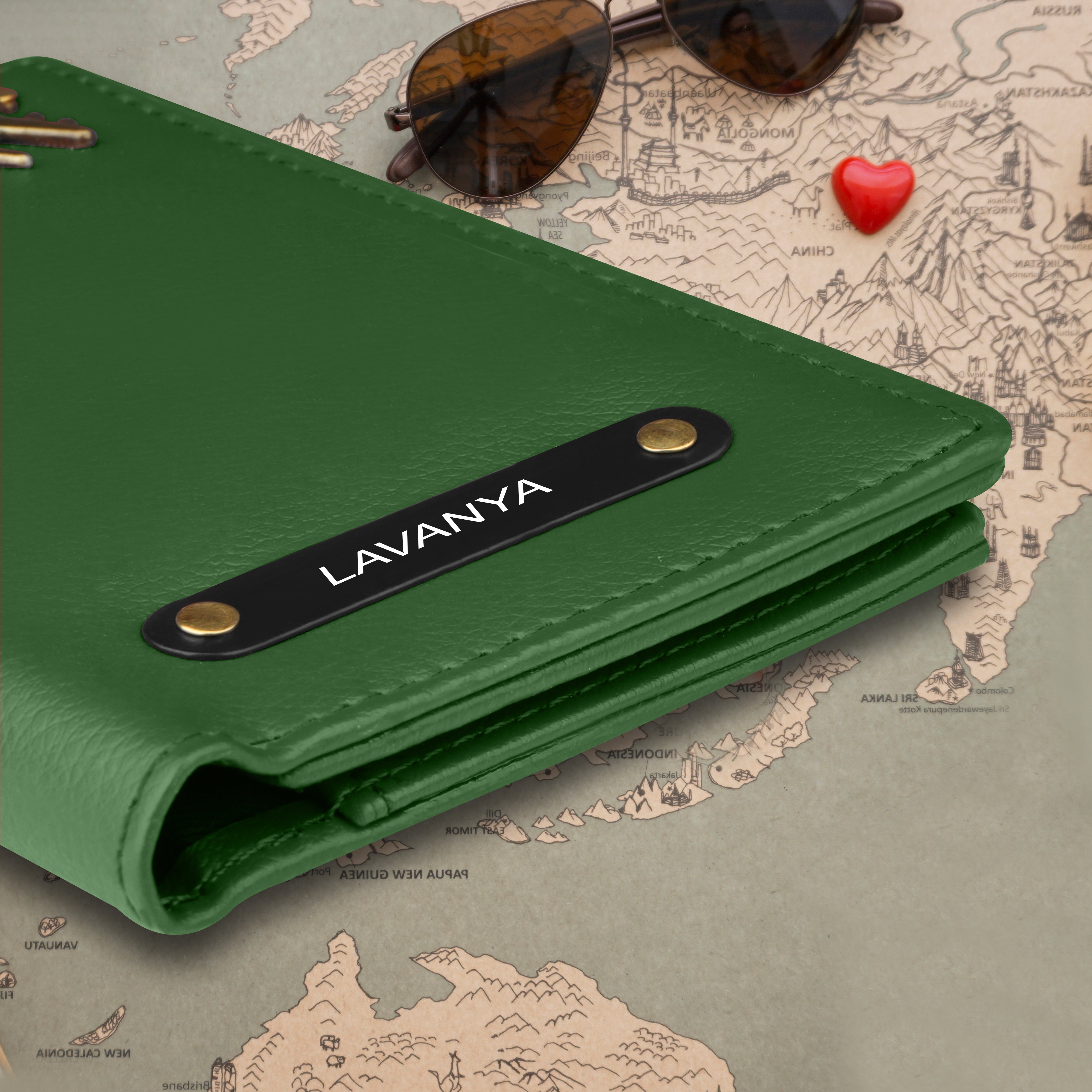 Personalized Wanderlust Passport Cover - Green