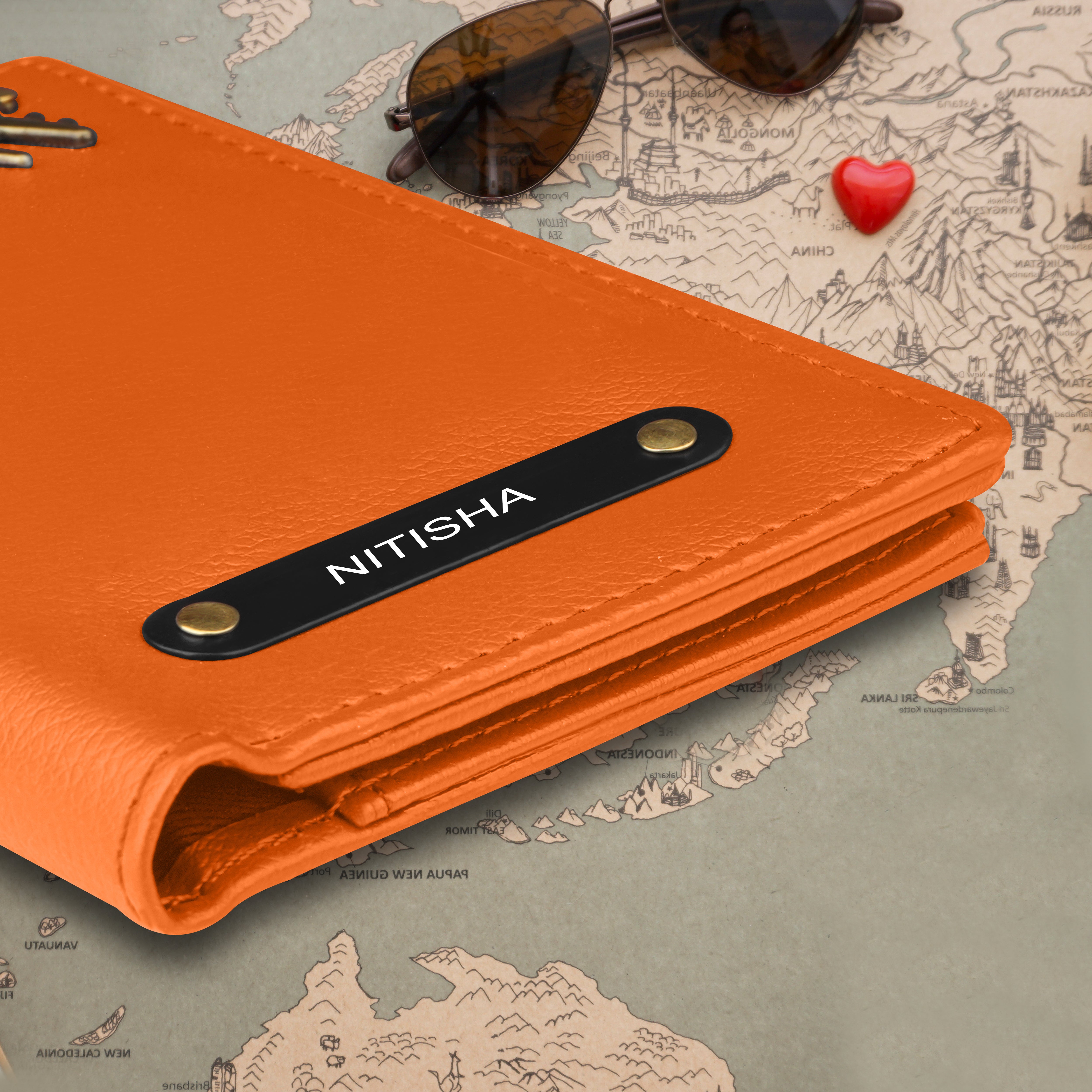 Personalized Wanderlust Passport Cover - Orange