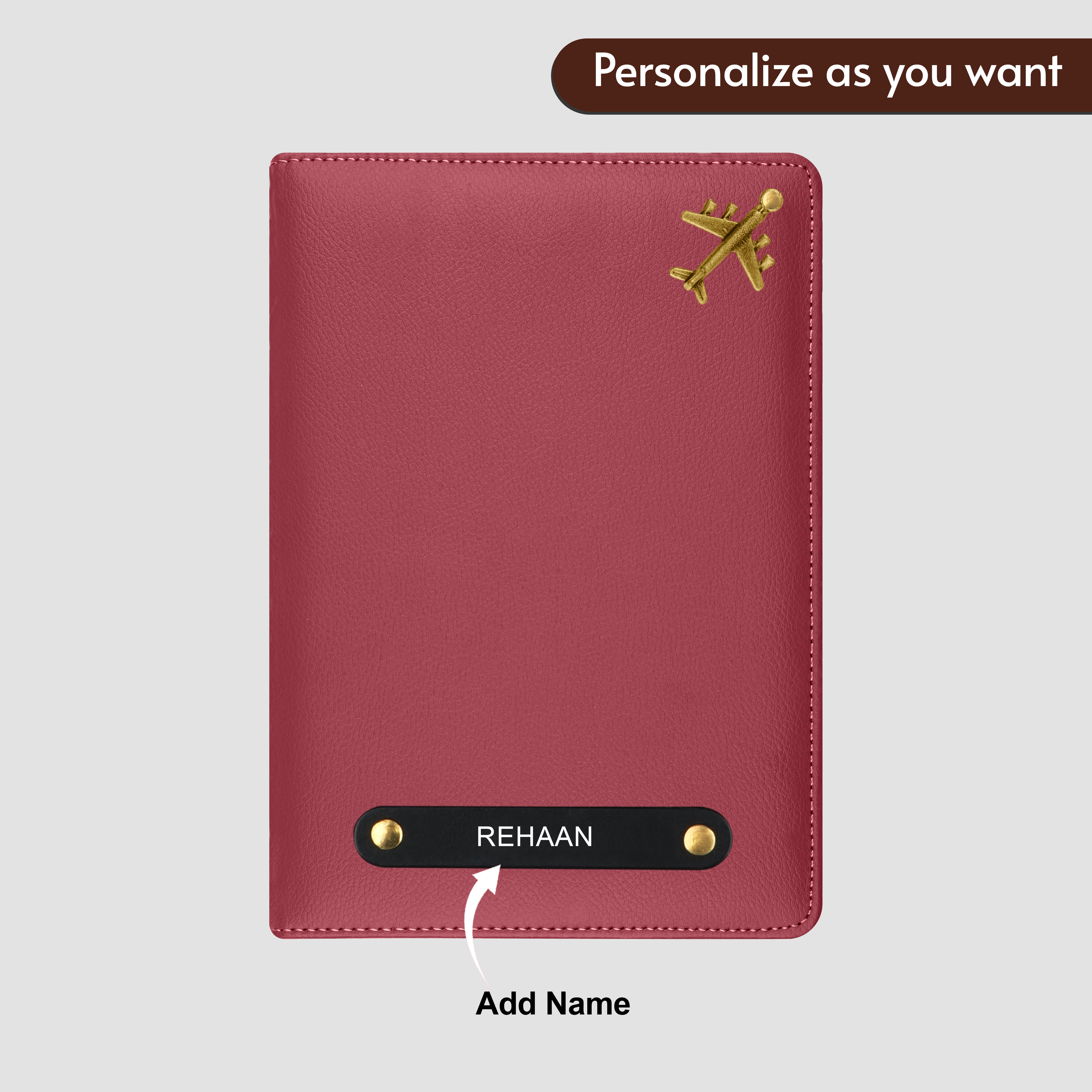 Personalized Wanderlust Passport Cover - Maroon