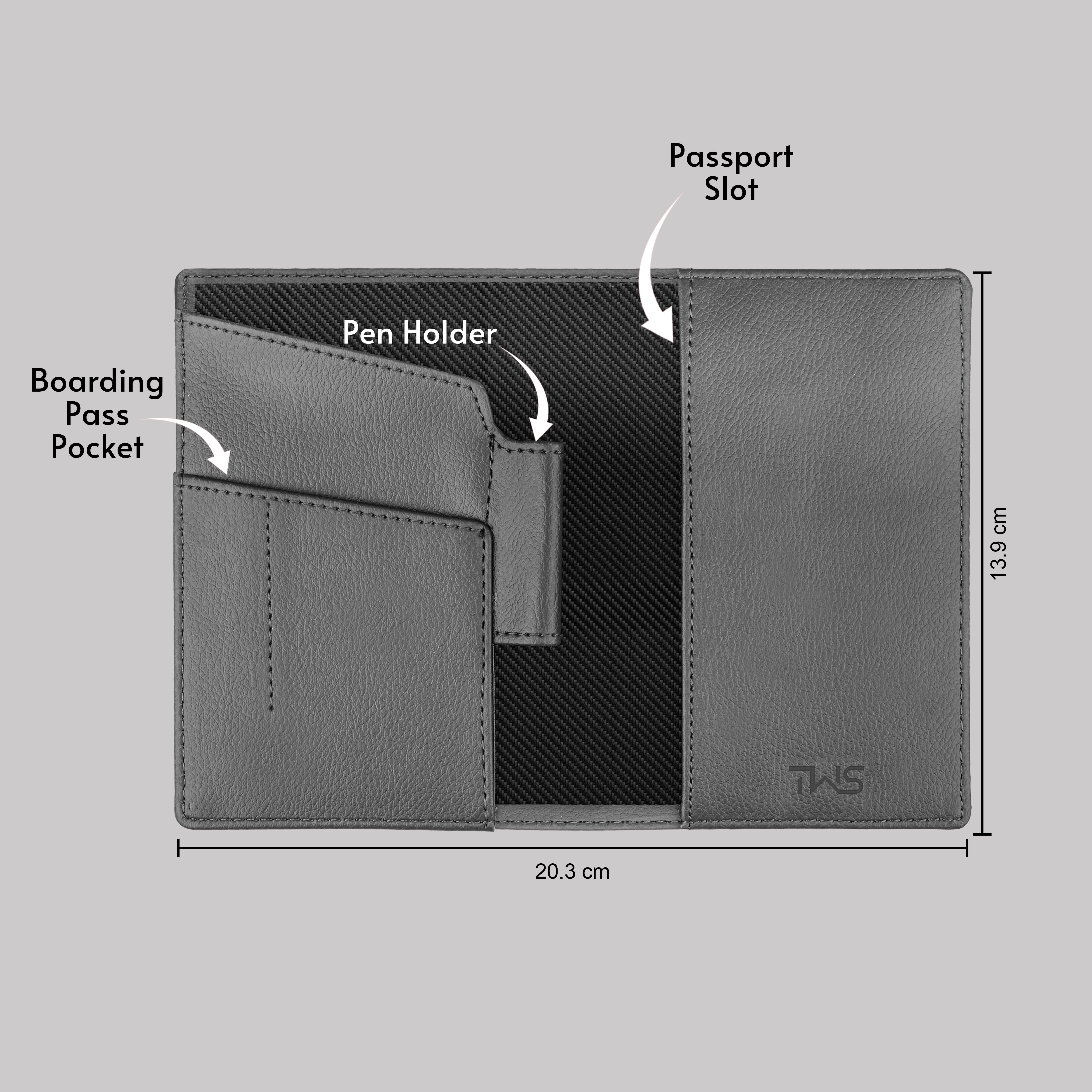 Personalized Wanderlust Passport Cover - Grey