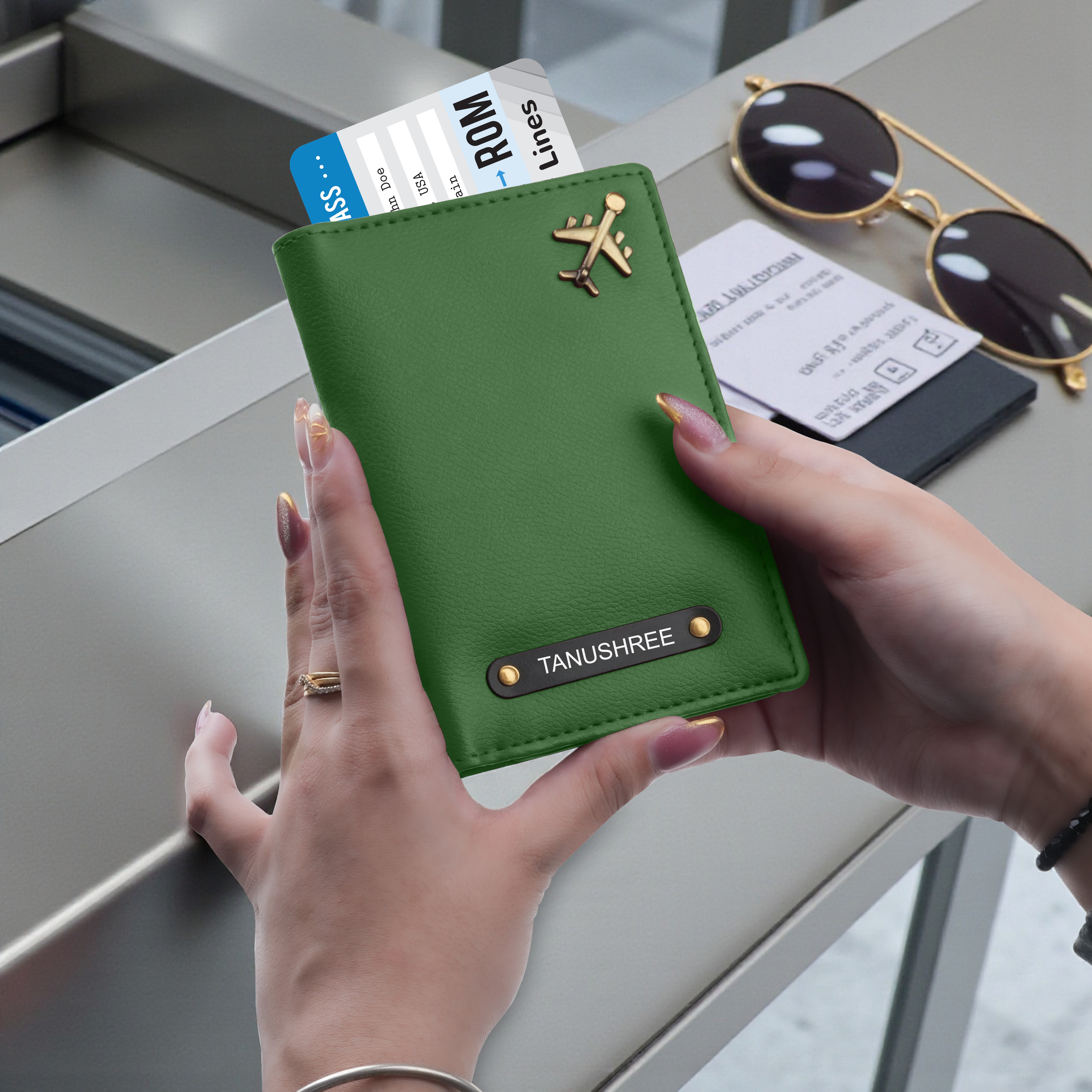 Personalized Wanderlust Passport Cover - Green