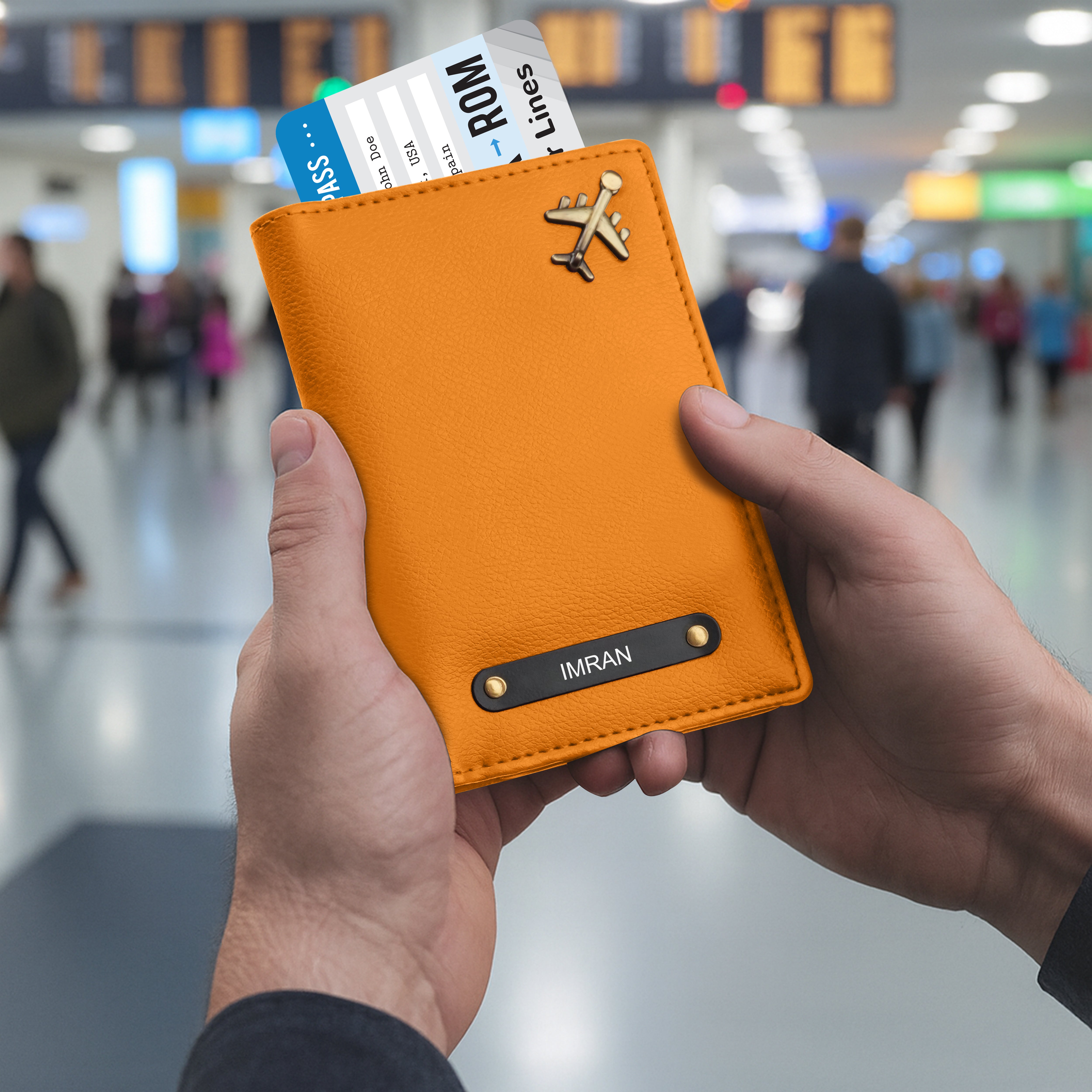 Personalized Wanderlust Passport Cover - Mustard