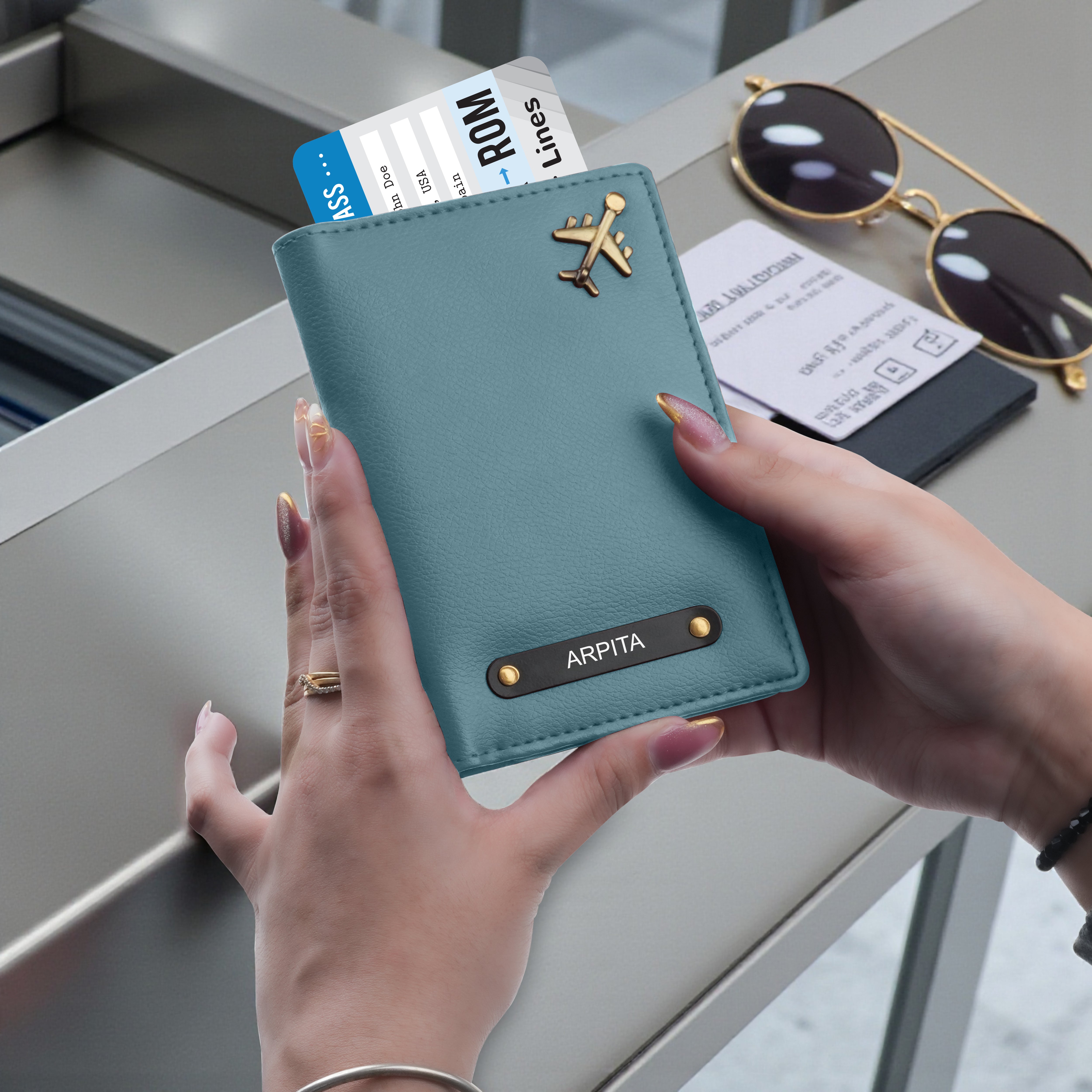 Personalized Wanderlust Passport Cover - Blue