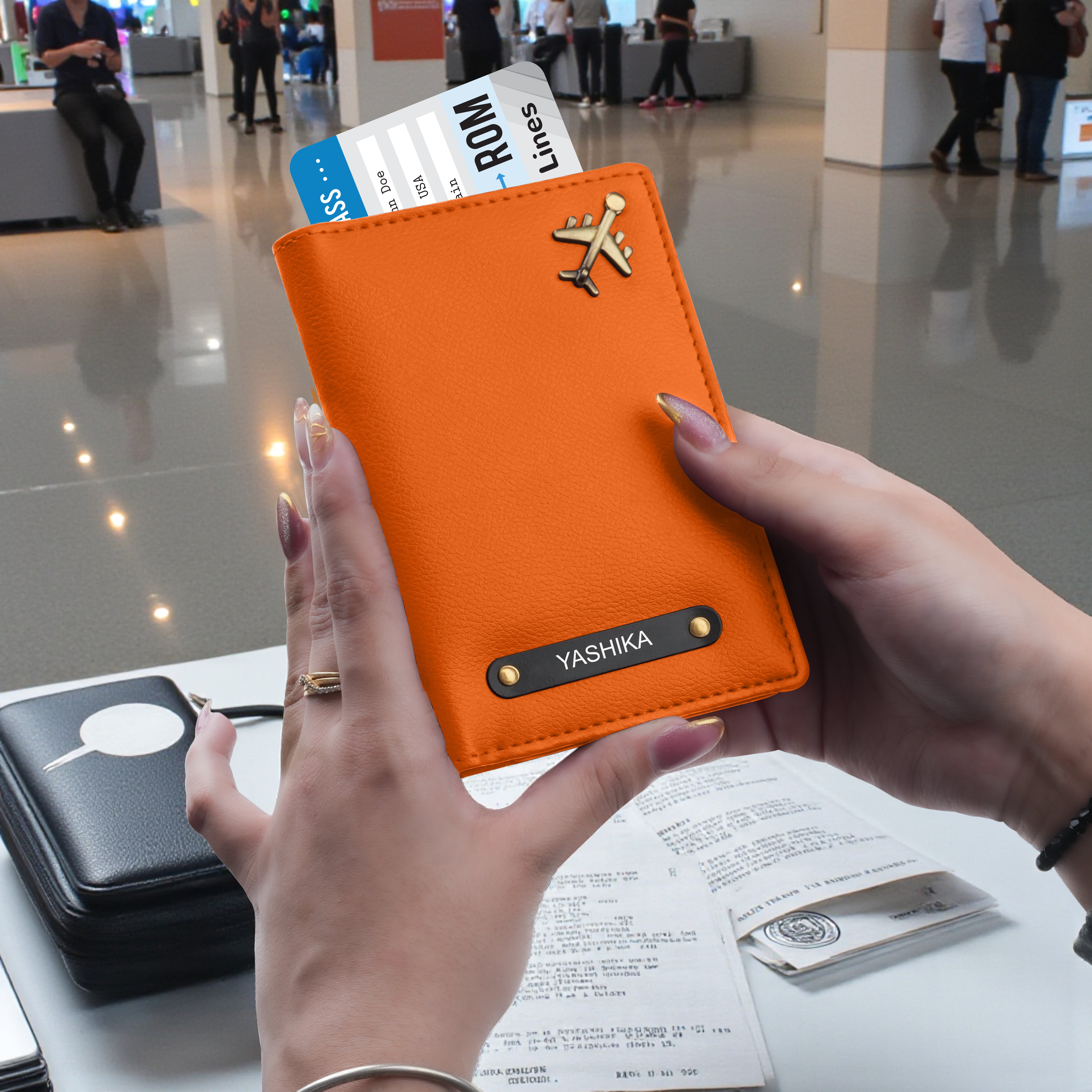 Personalized Wanderlust Passport Cover - Orange