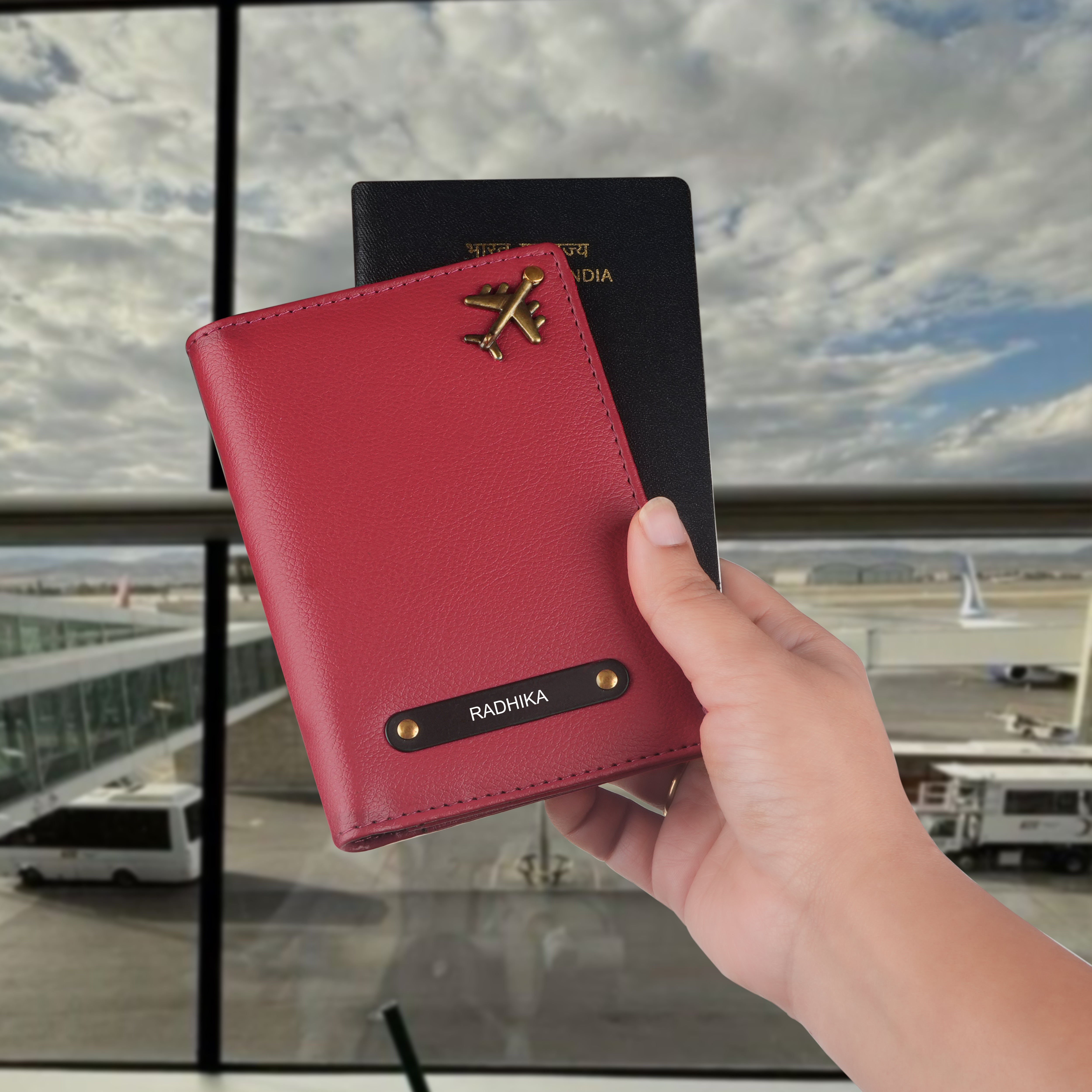 Personalized Wanderlust Passport Cover - Red