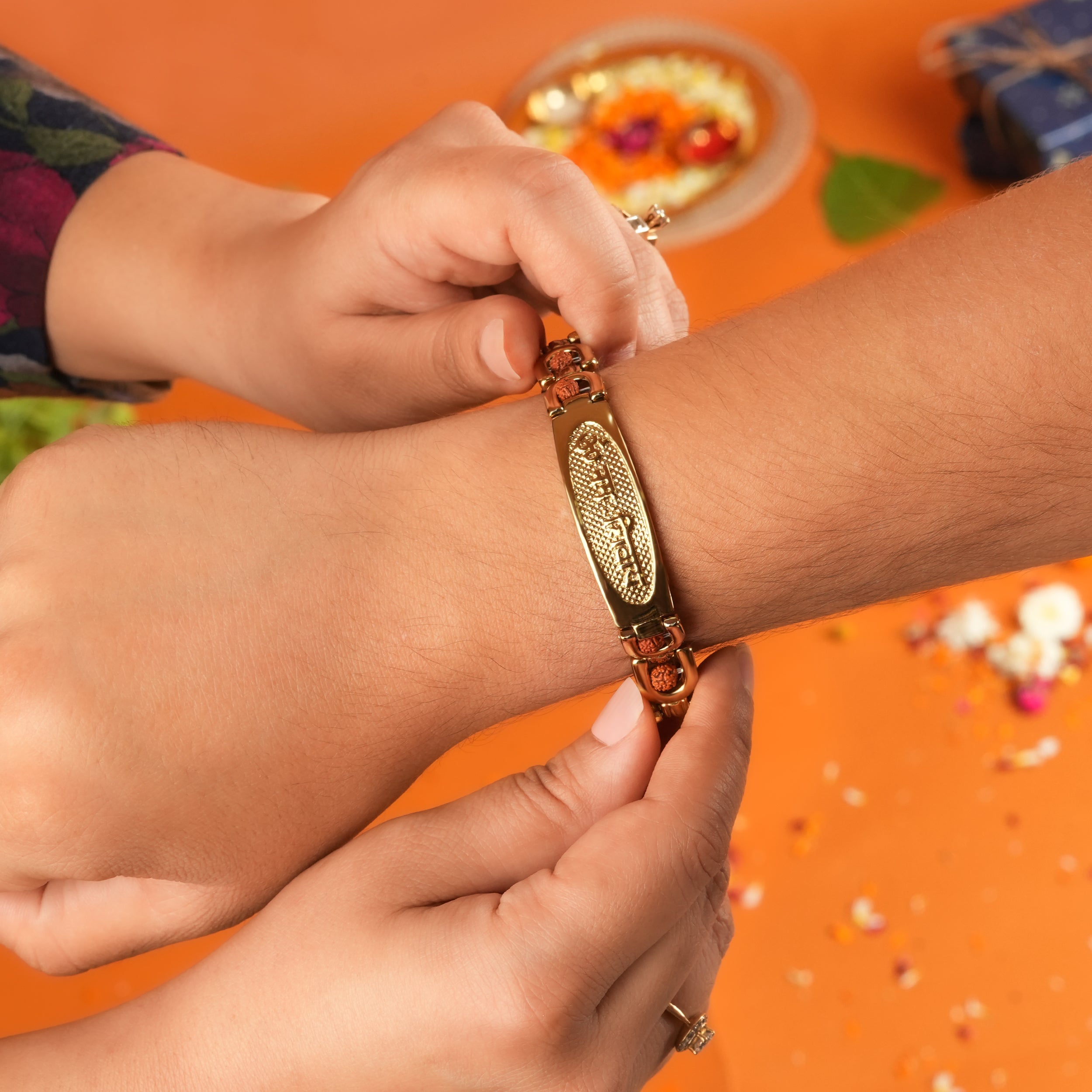 Bracelet Style Om Namah Shivay Rudraksh Rakhi