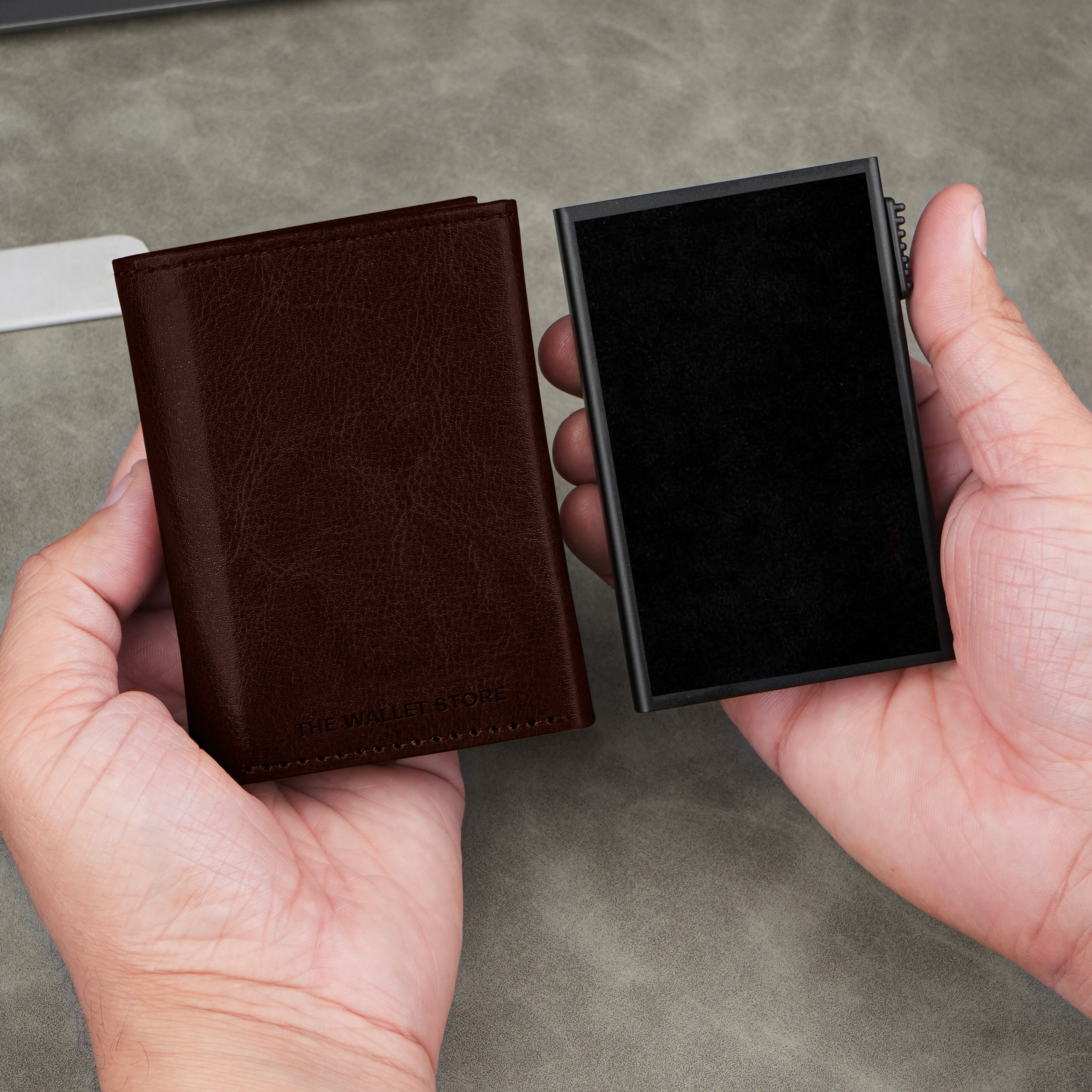 Cipher RFID-Protected Wallet With Detachable Cardholder - Brown