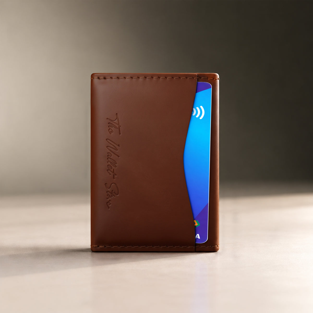 Axis Slim Leather Cardholder - Tan