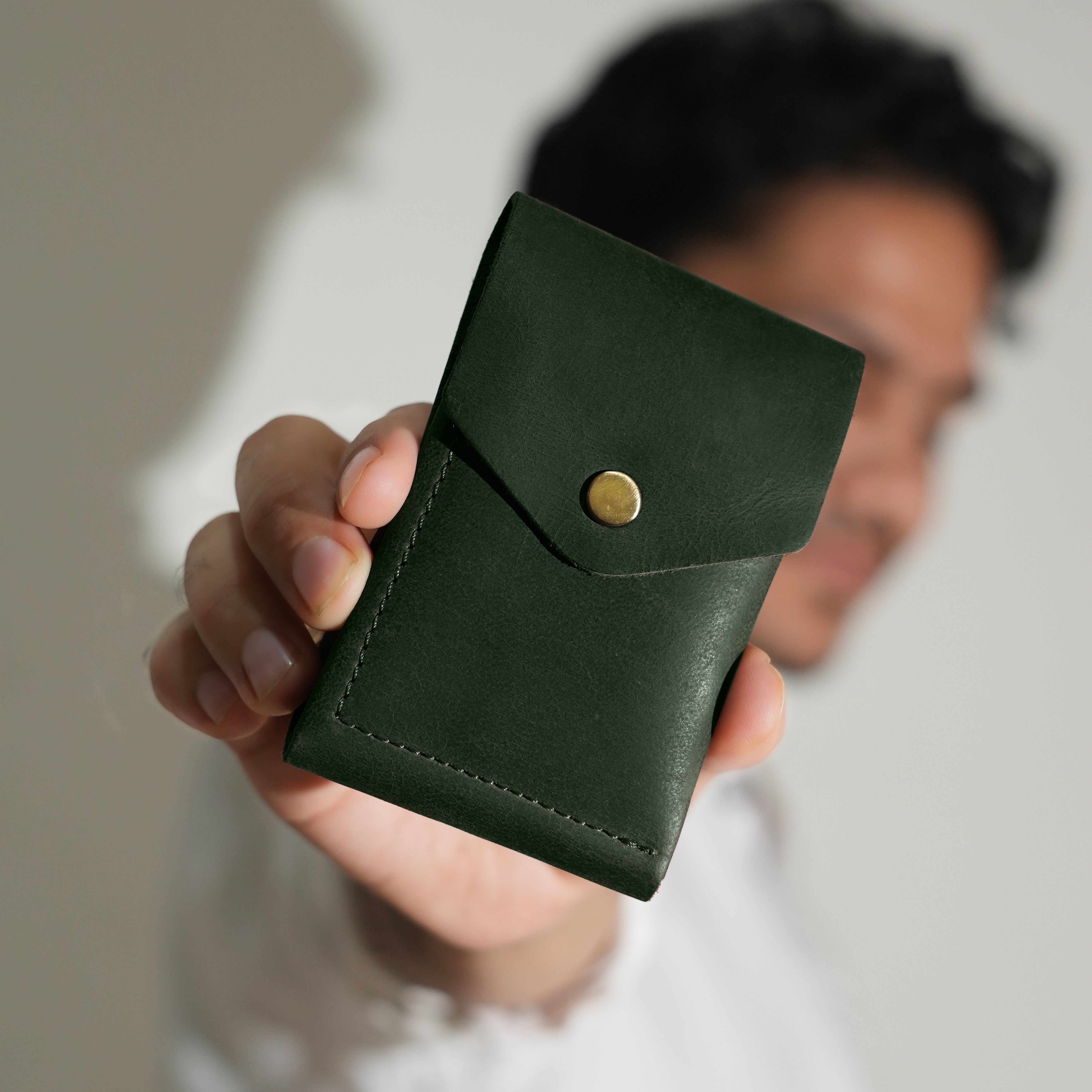 Flip Genuine Leather Wallet - Dark Green