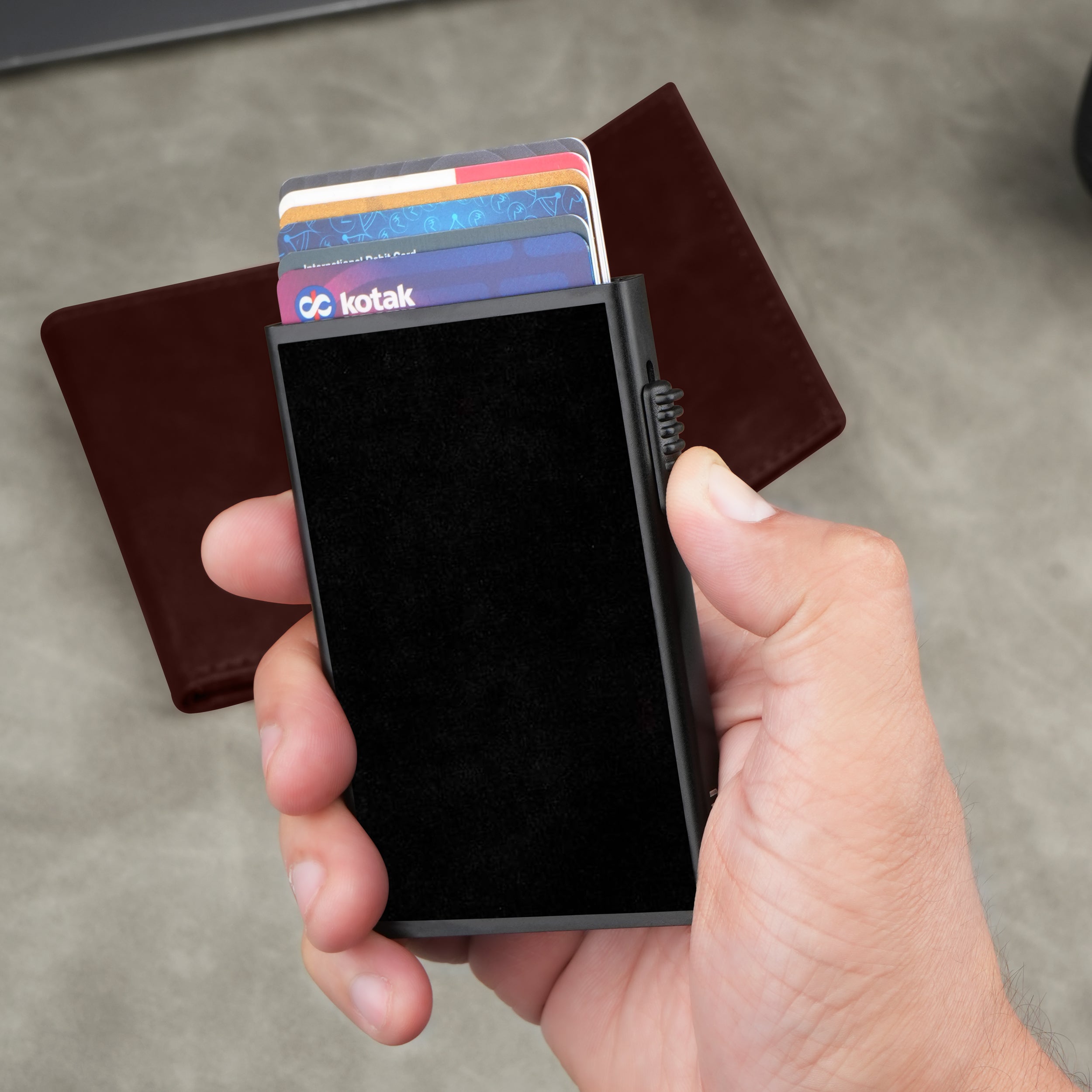 Cipher RFID-Protected Wallet With Detachable Cardholder - Brown