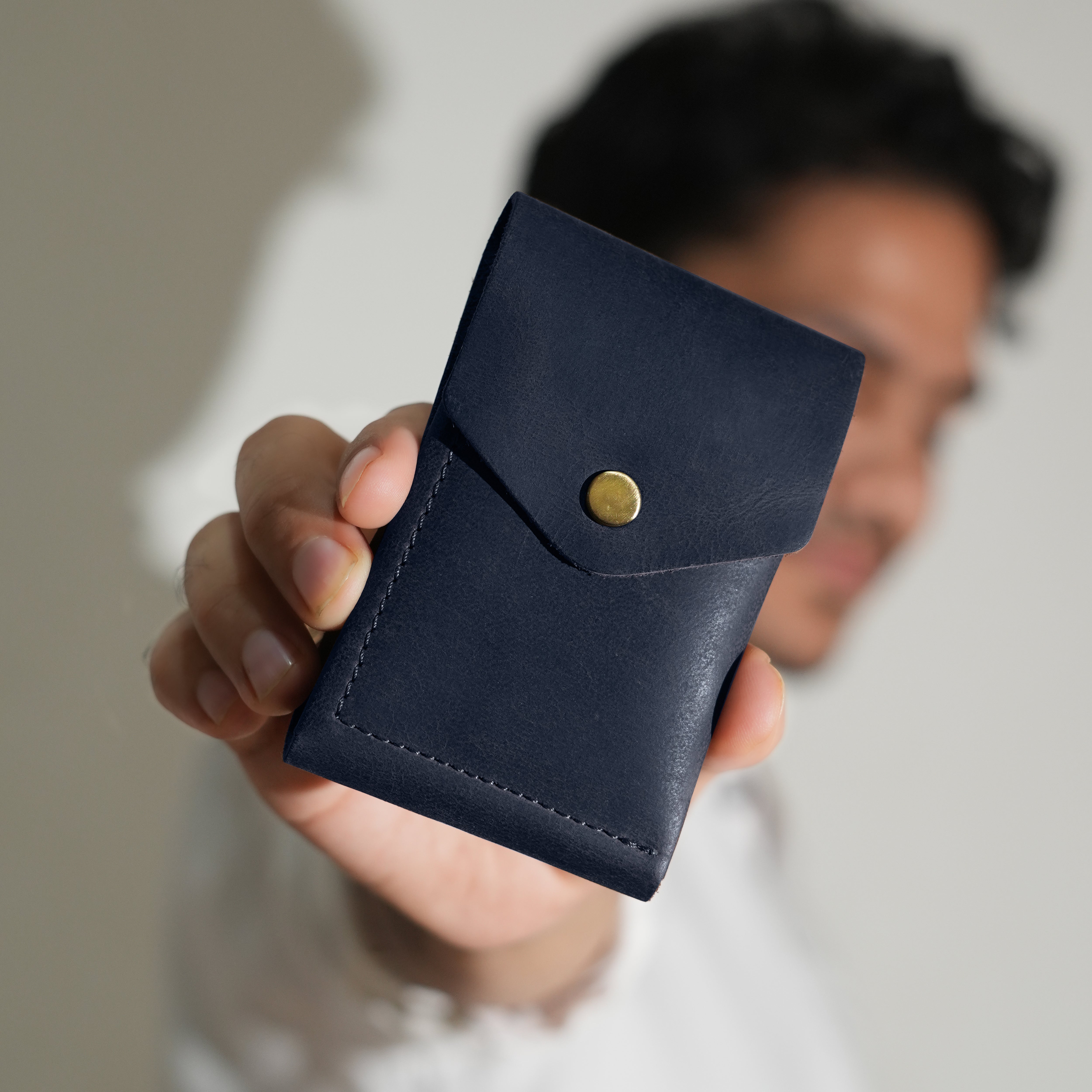 Flip Genuine Leather Wallet - Blue