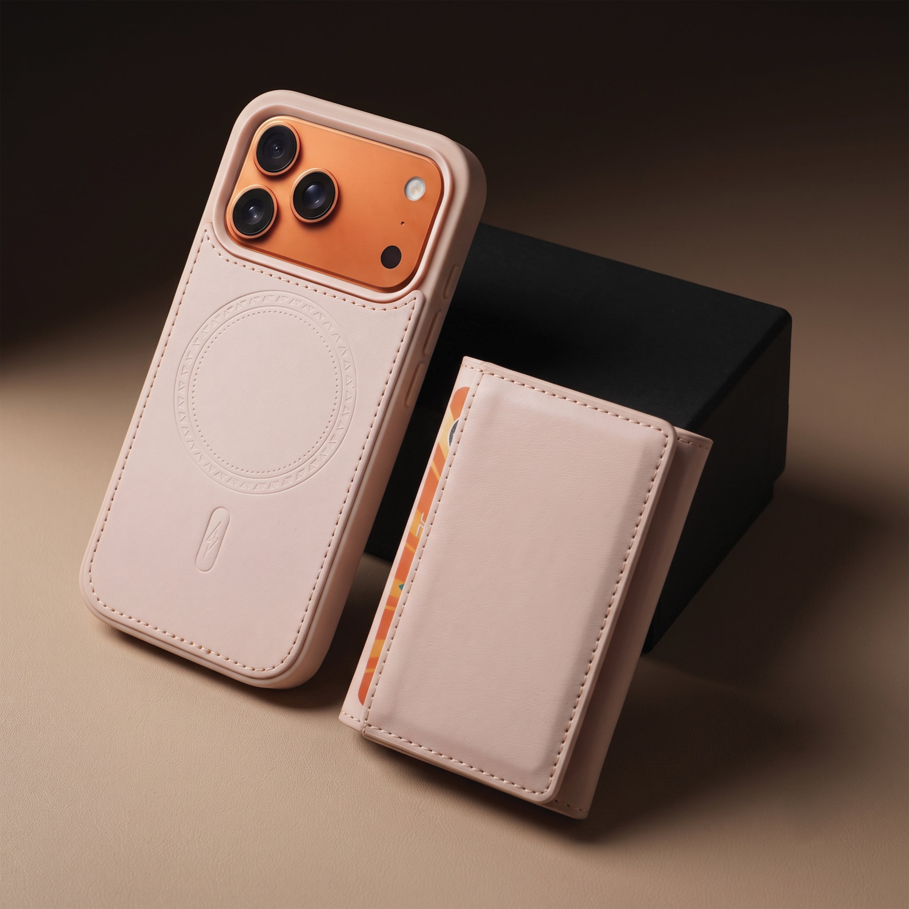 iPhone 17 Pro Max Magnetic Case with Detachable Cardholder - Pink