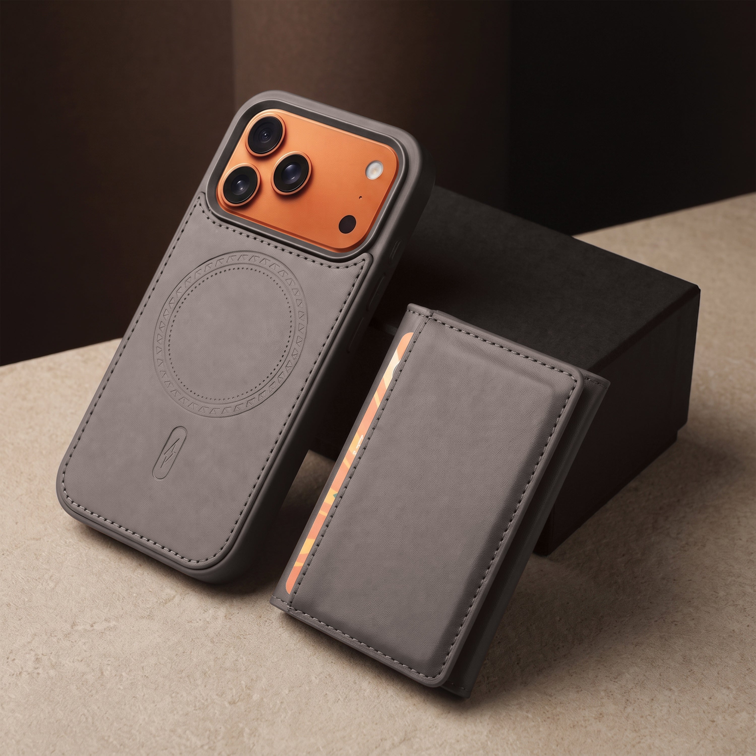 iPhone 17 Pro Magnetic Case with Detachable Cardholder - Grey