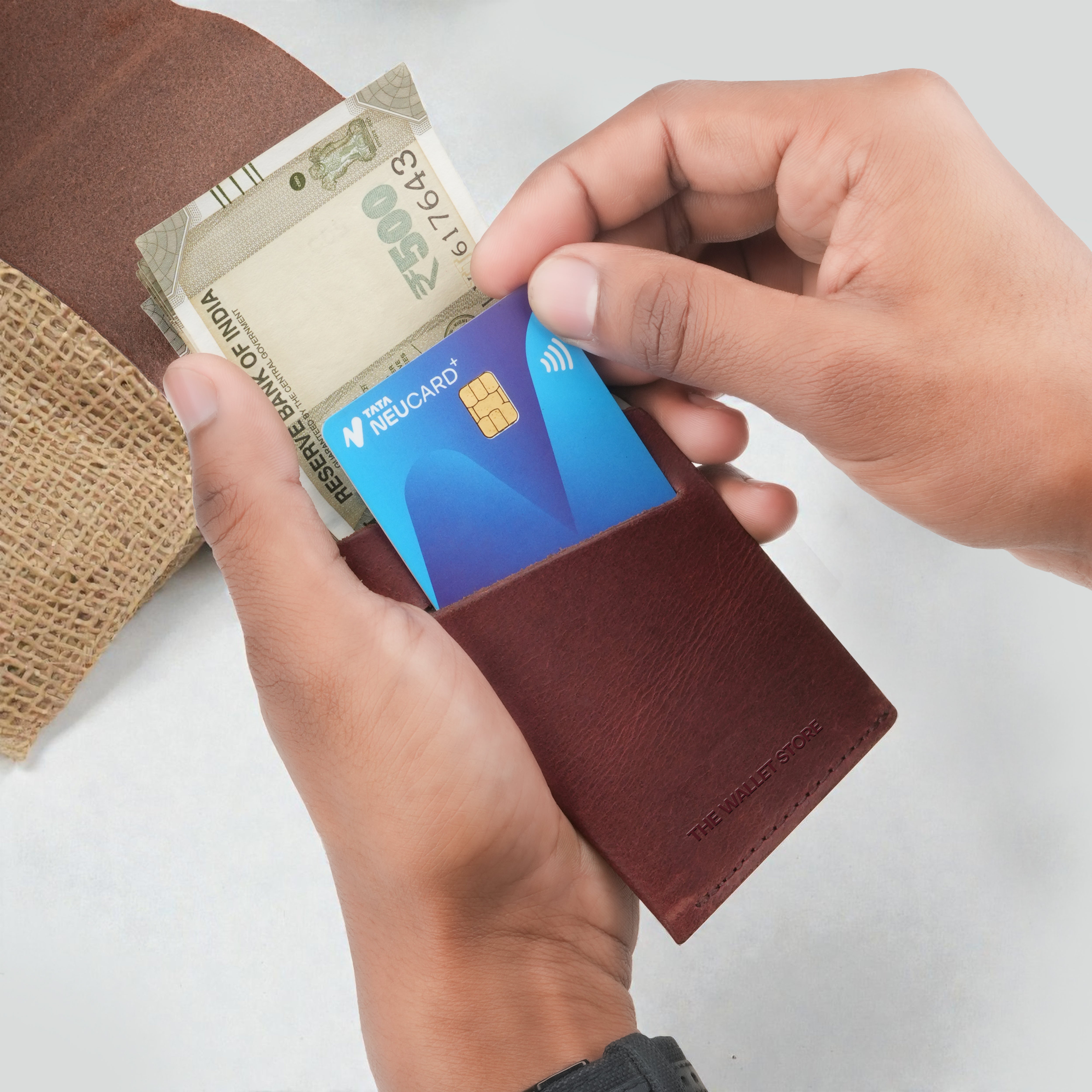 Flip Genuine Leather Wallet - Wine