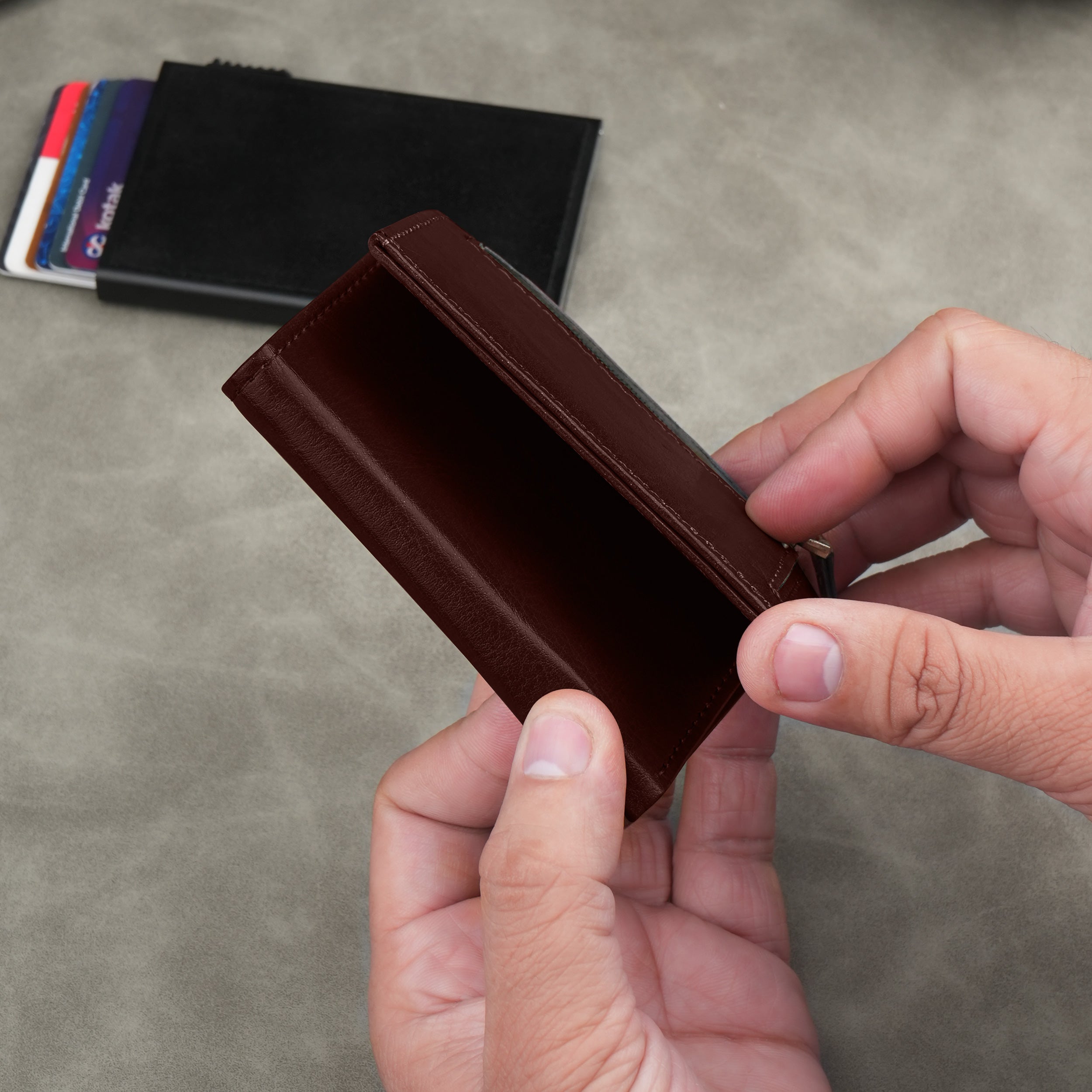 Cipher RFID-Protected Wallet With Detachable Cardholder - Brown