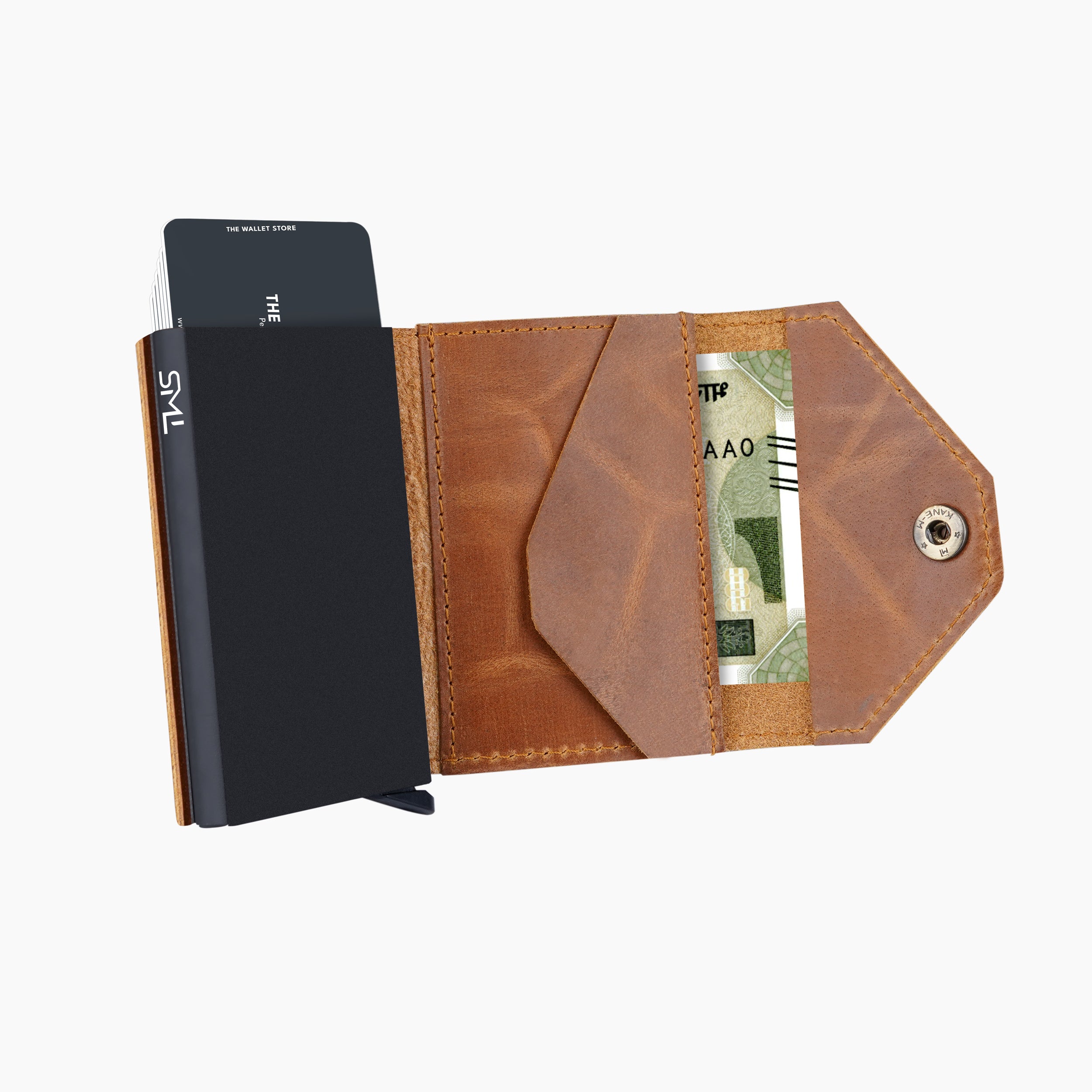 Trailblazer Genuine Leather RFID Protected Wallet Card Holder Tan