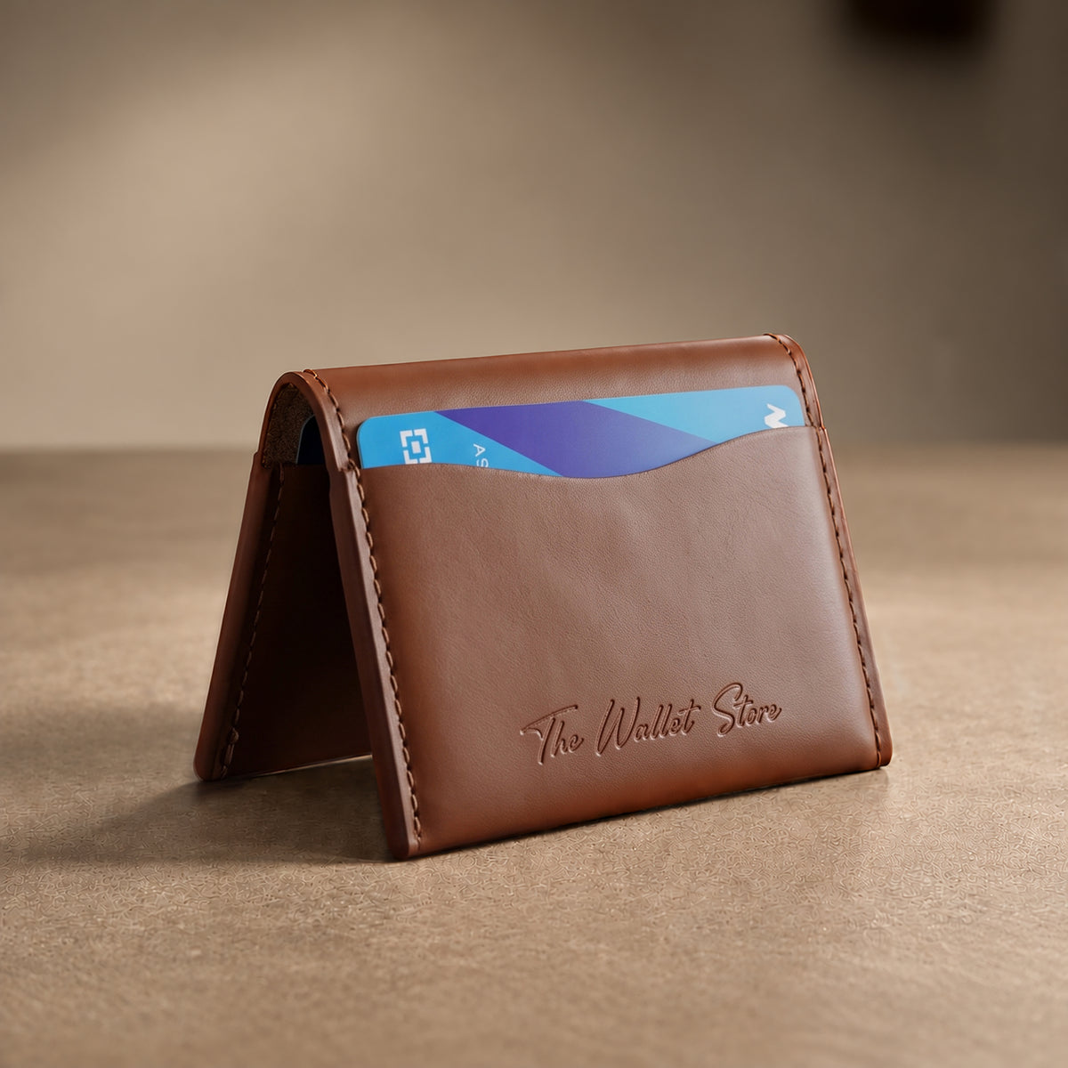 Axis Slim Leather Cardholder - Tan