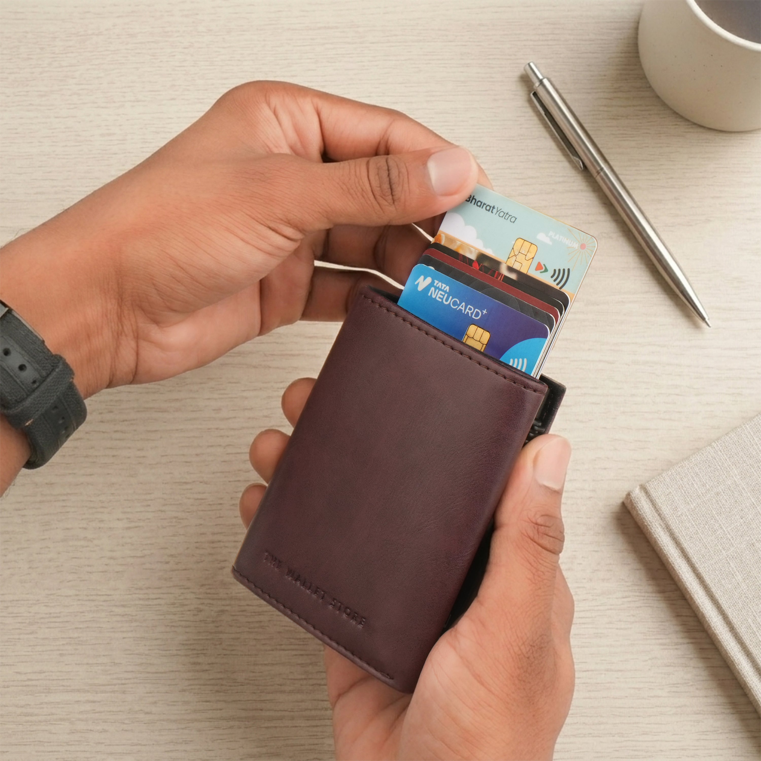 Crest RFID Protected Wallet Cardholder - Wine