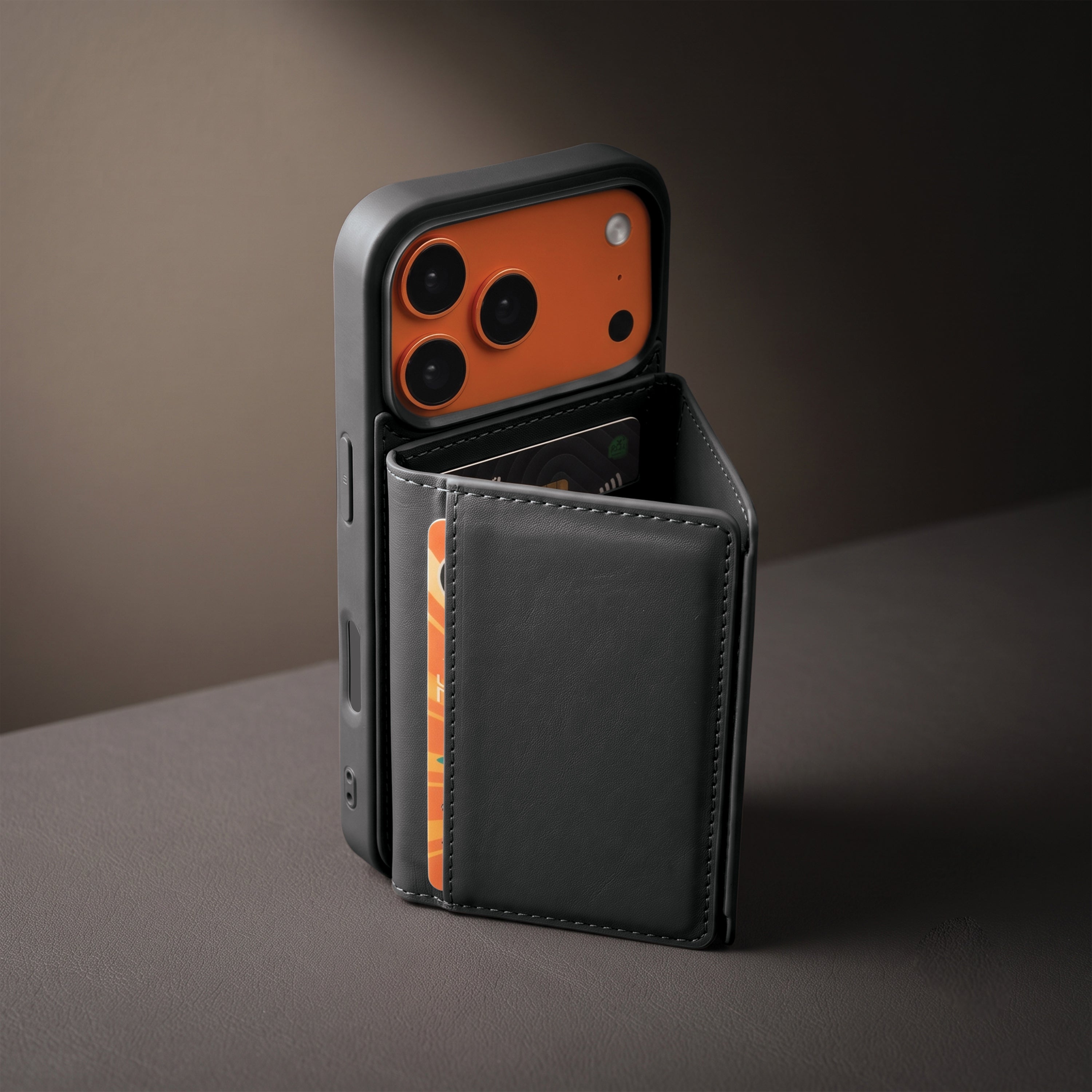 iPhone 17 Pro Max Magnetic Case with Detachable Cardholder - Black