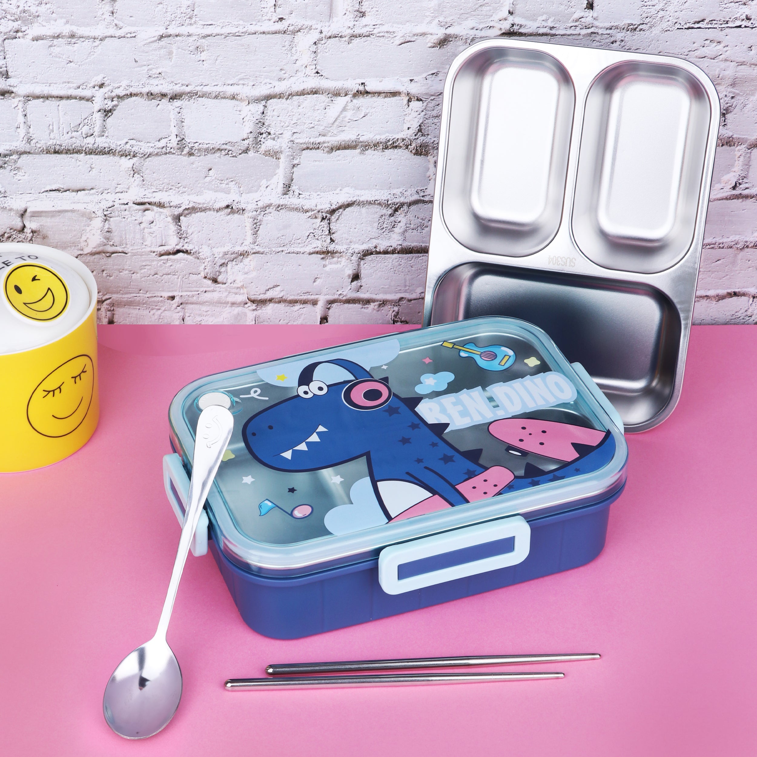 Toony Vacuum Insulated Lunch Box With Spoon & Chopsticks