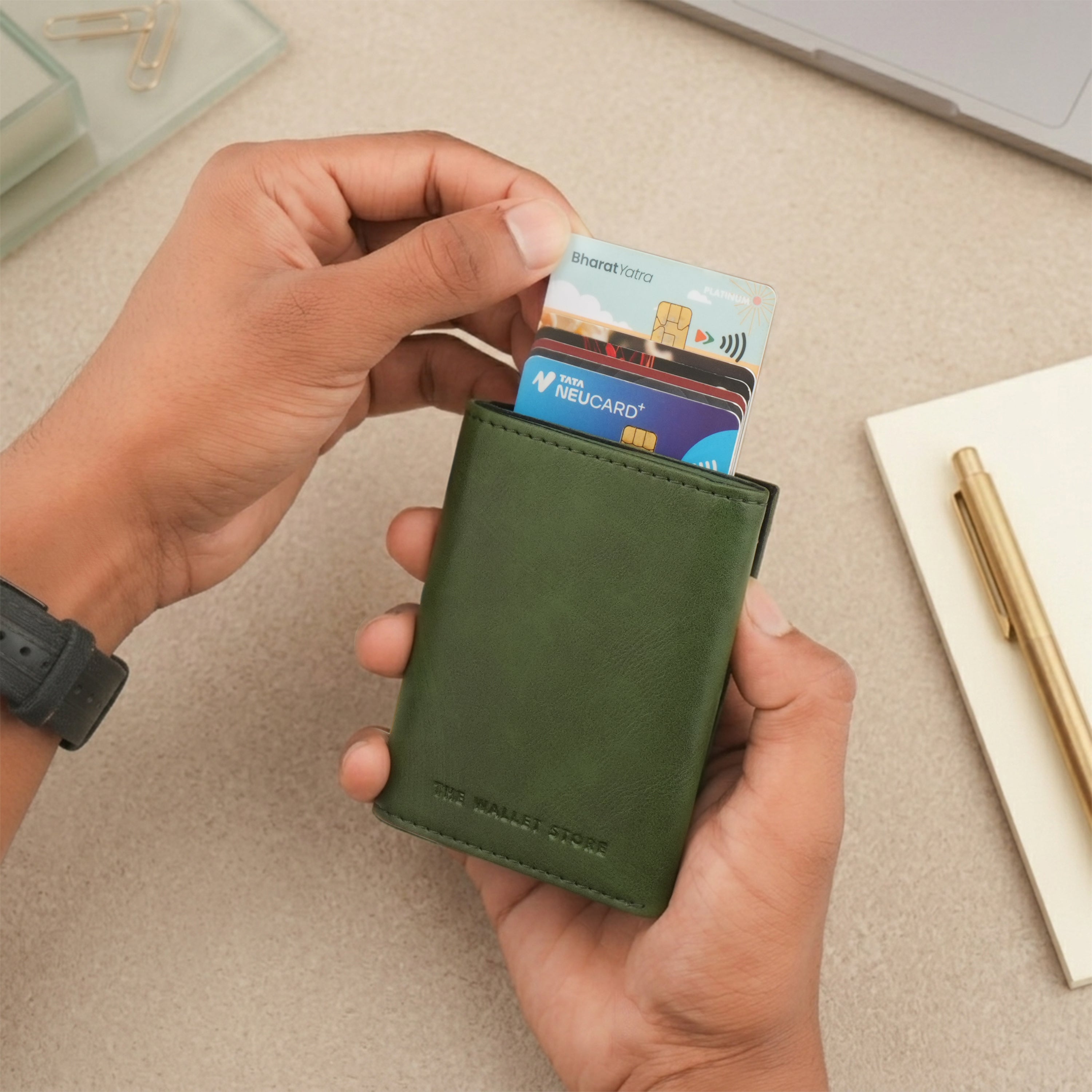 Crest RFID Protected Wallet Cardholder - Green