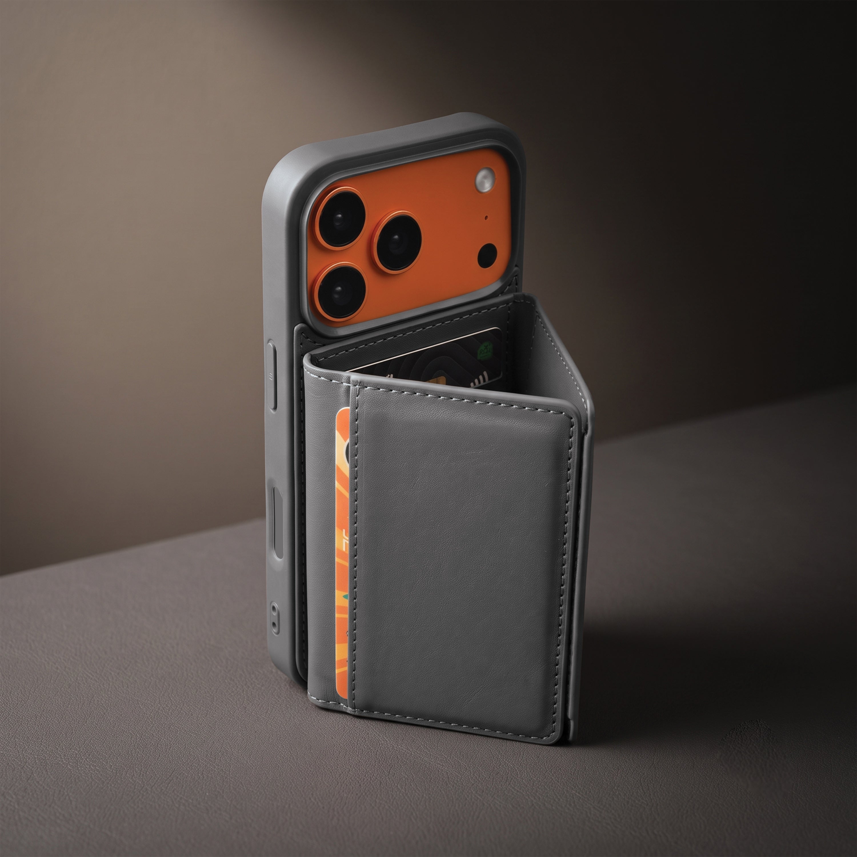iPhone 17 Pro Magnetic Case with Detachable Cardholder - Grey