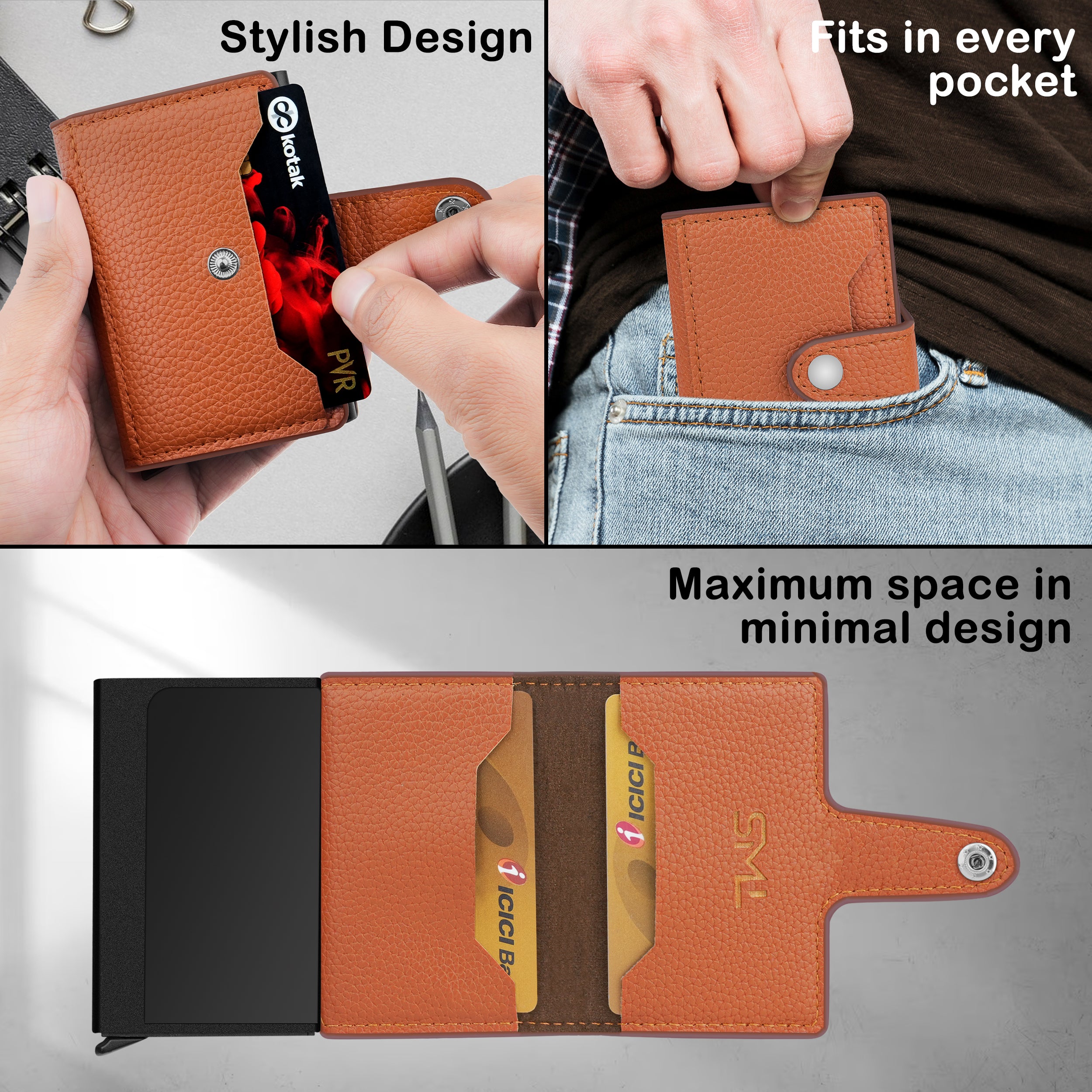 Stealth Shield RFID Protected Pop-Up Wallet Cardholder - Tan