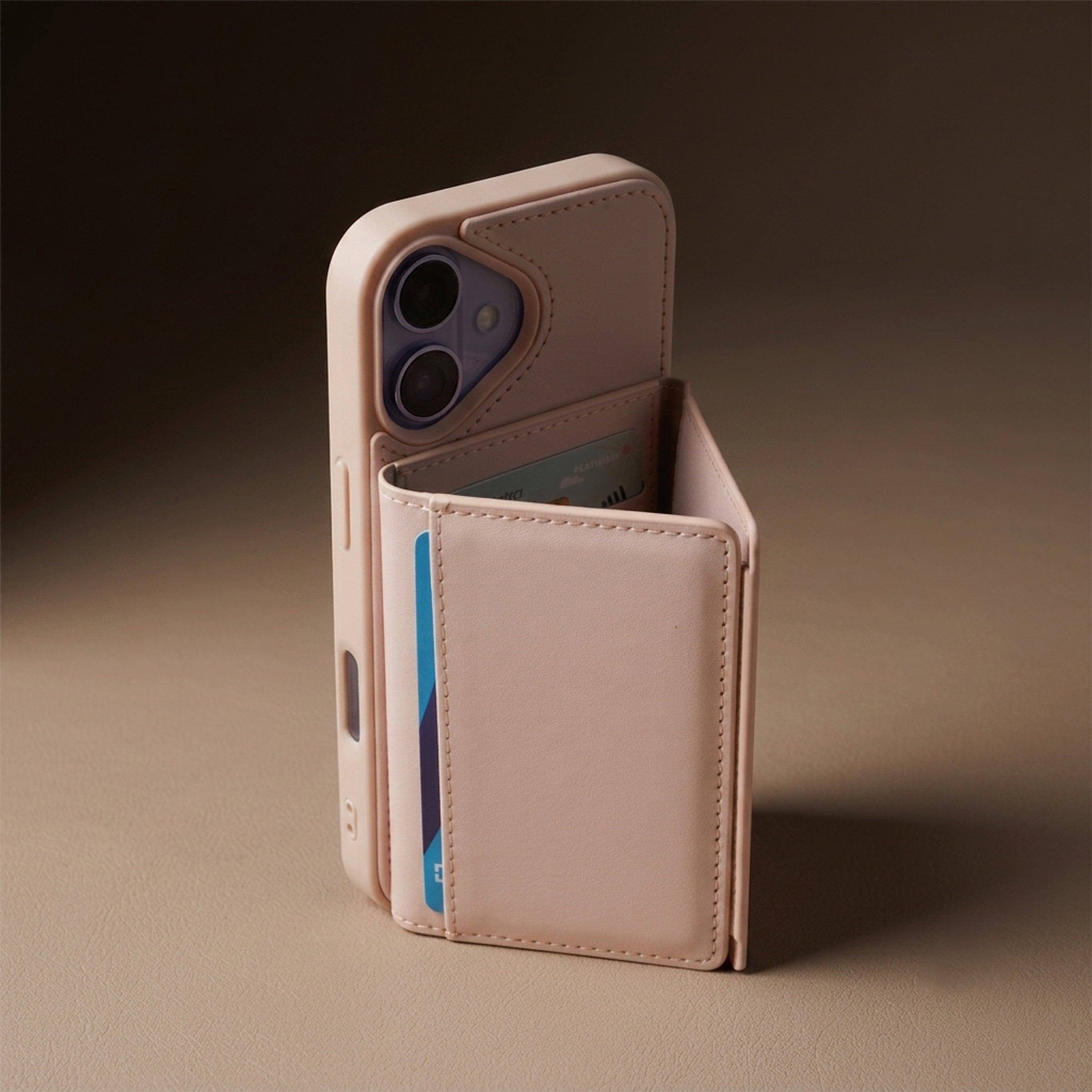 iPhone 16 Magnetic Case with Detachable Cardholder - Pink