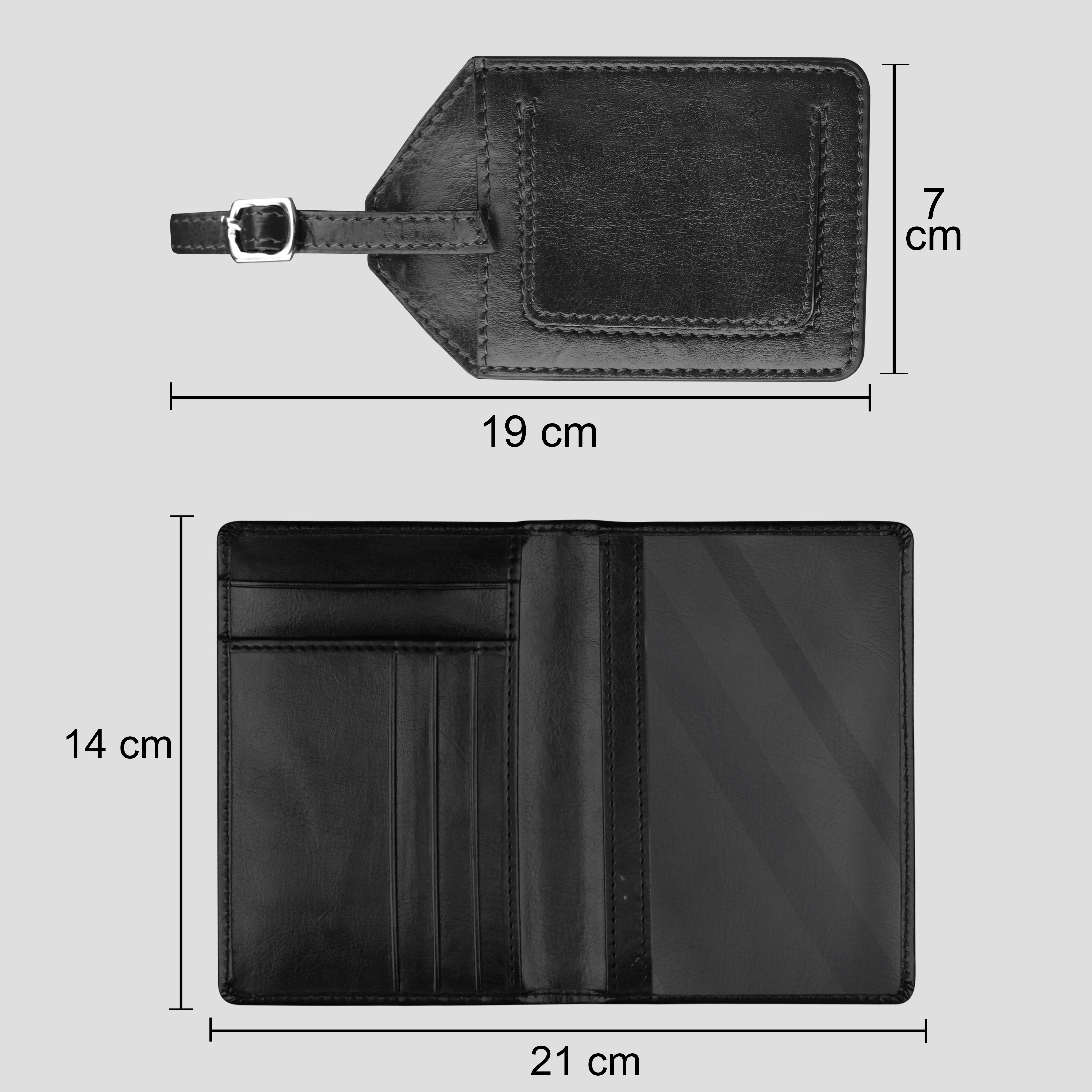 Personalized Traveloholic Passport Cover & Luggage Tag Combo - Black