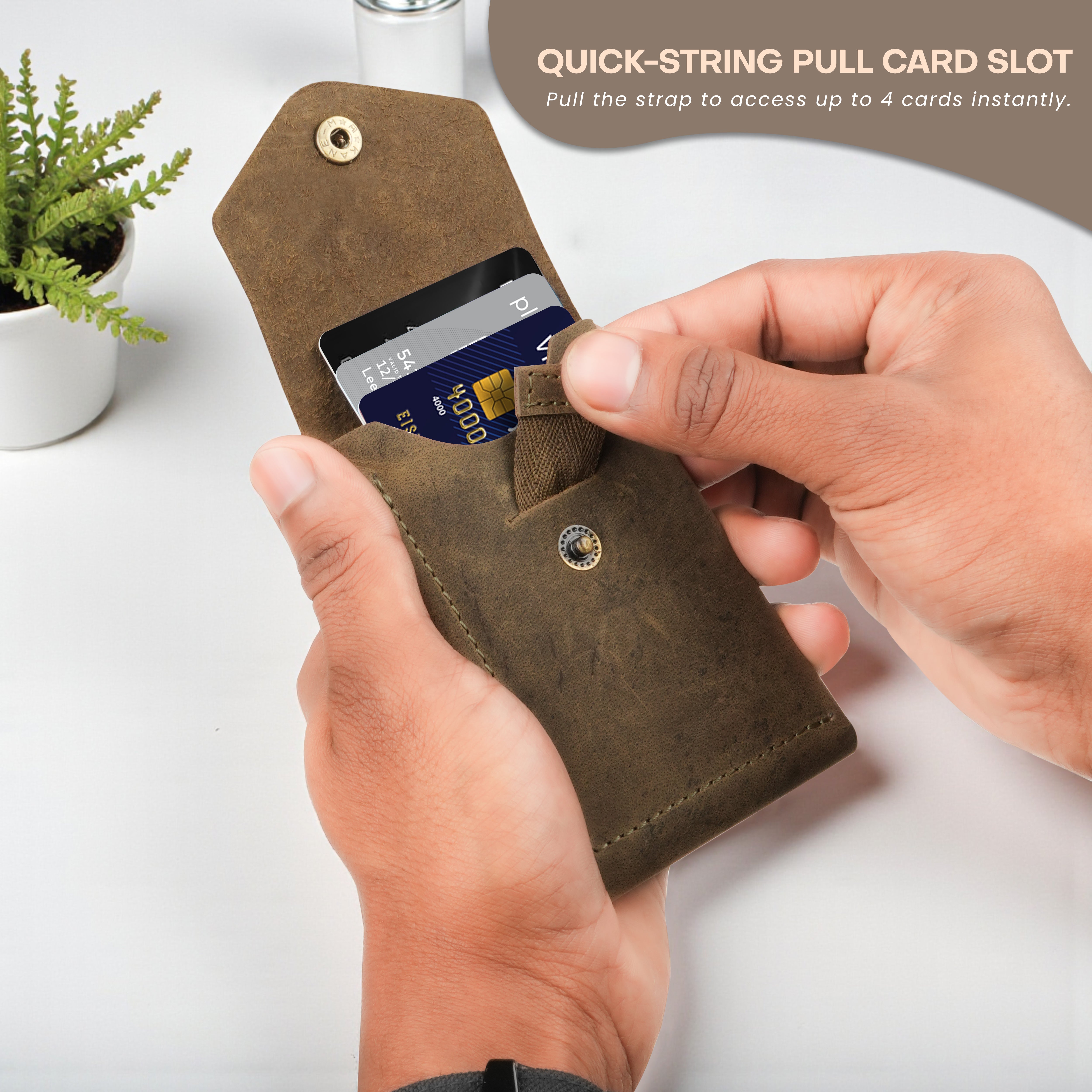 Flip Genuine Leather Wallet - Green