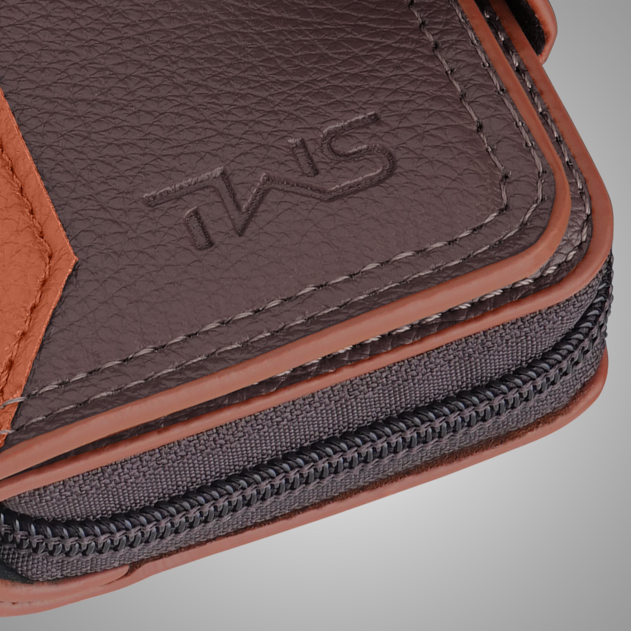 Secure Mate Vegan Leather Zipper Wallet - Brown Tan