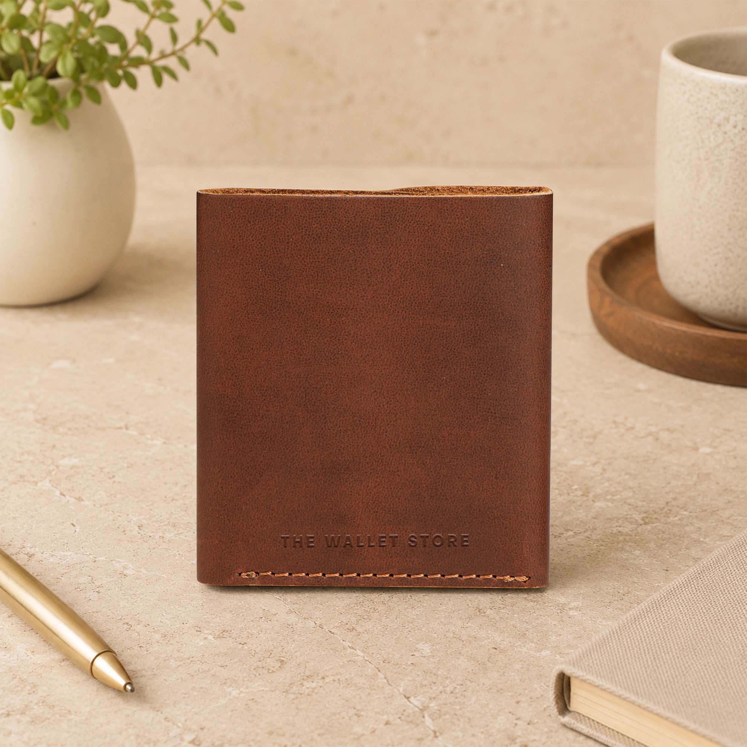 Snapper Minimalist Genuine Leather Wallet - Tan
